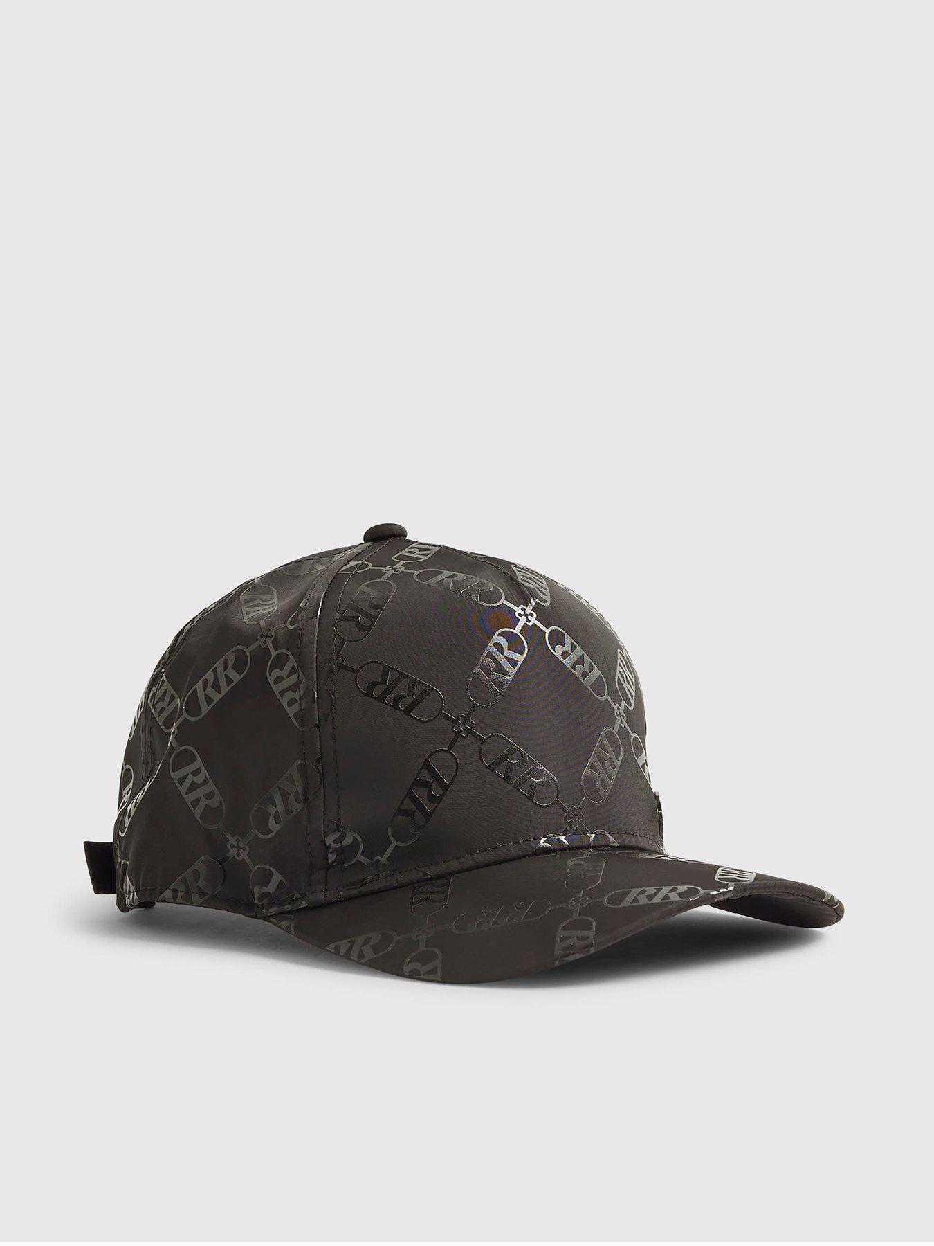 front image of river-island-older-boys-monogram-cap-black