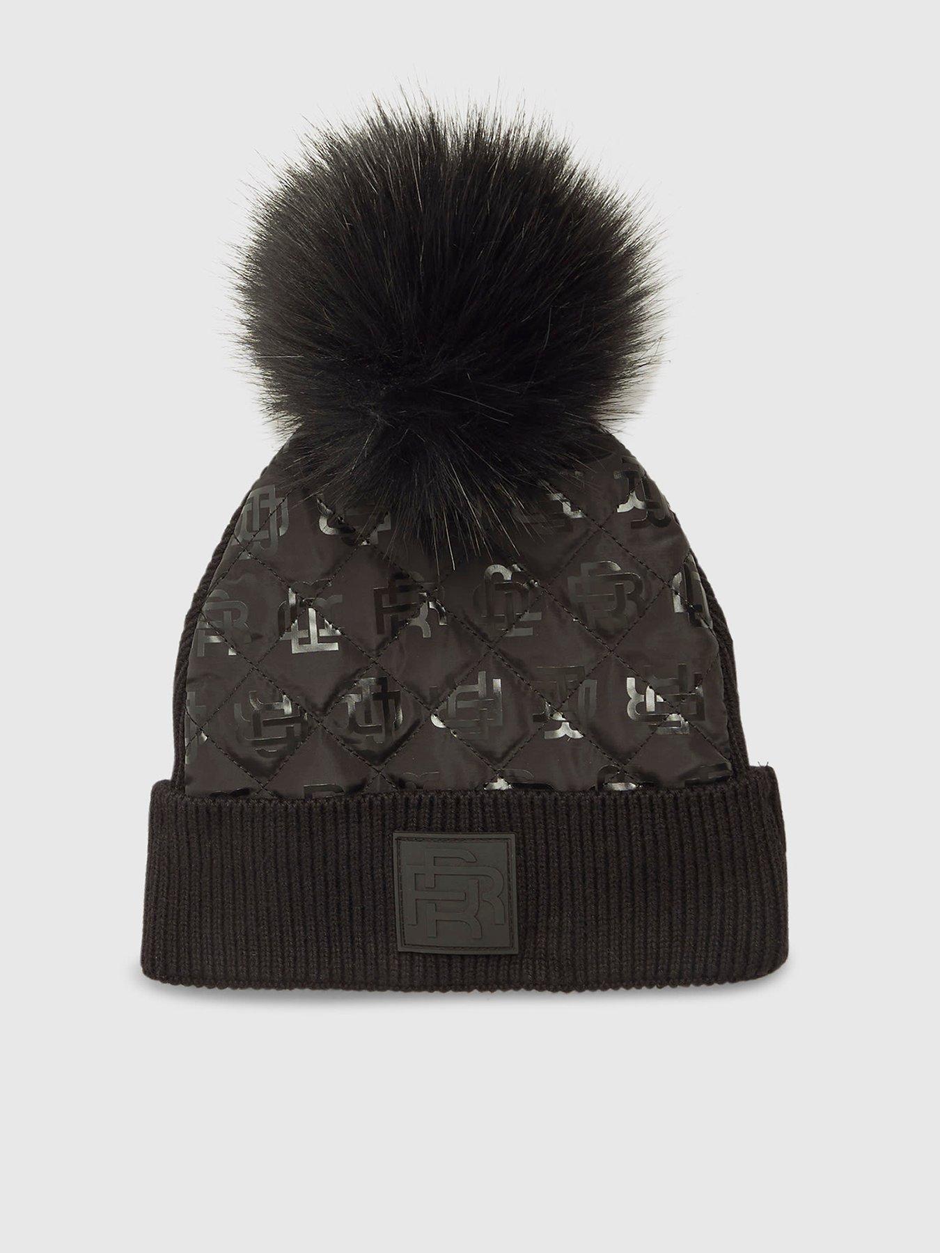 River Island Older Boys Monogram Beanie Hat - Black
