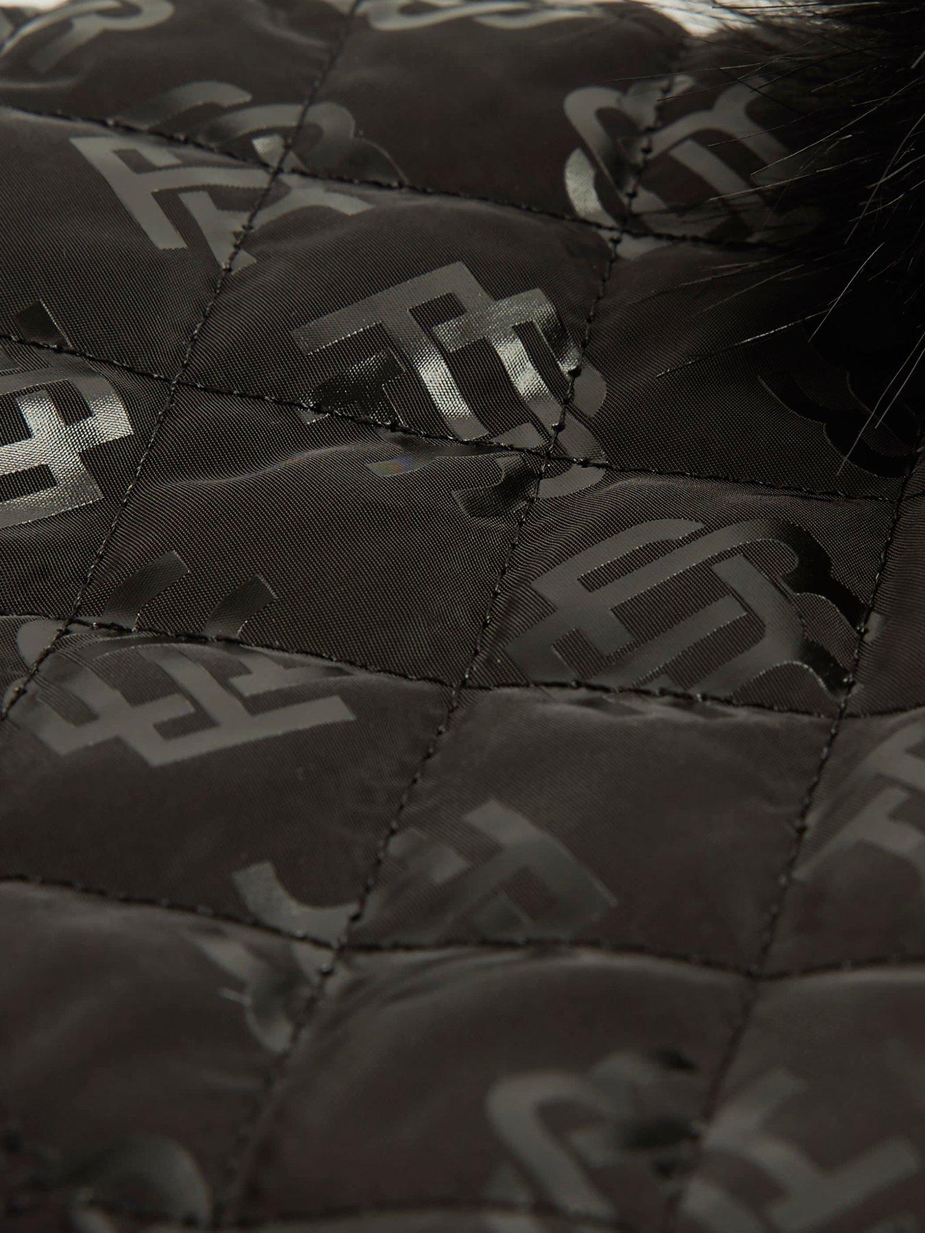  image of river-island-older-boys-monogram-beanie-hat-black