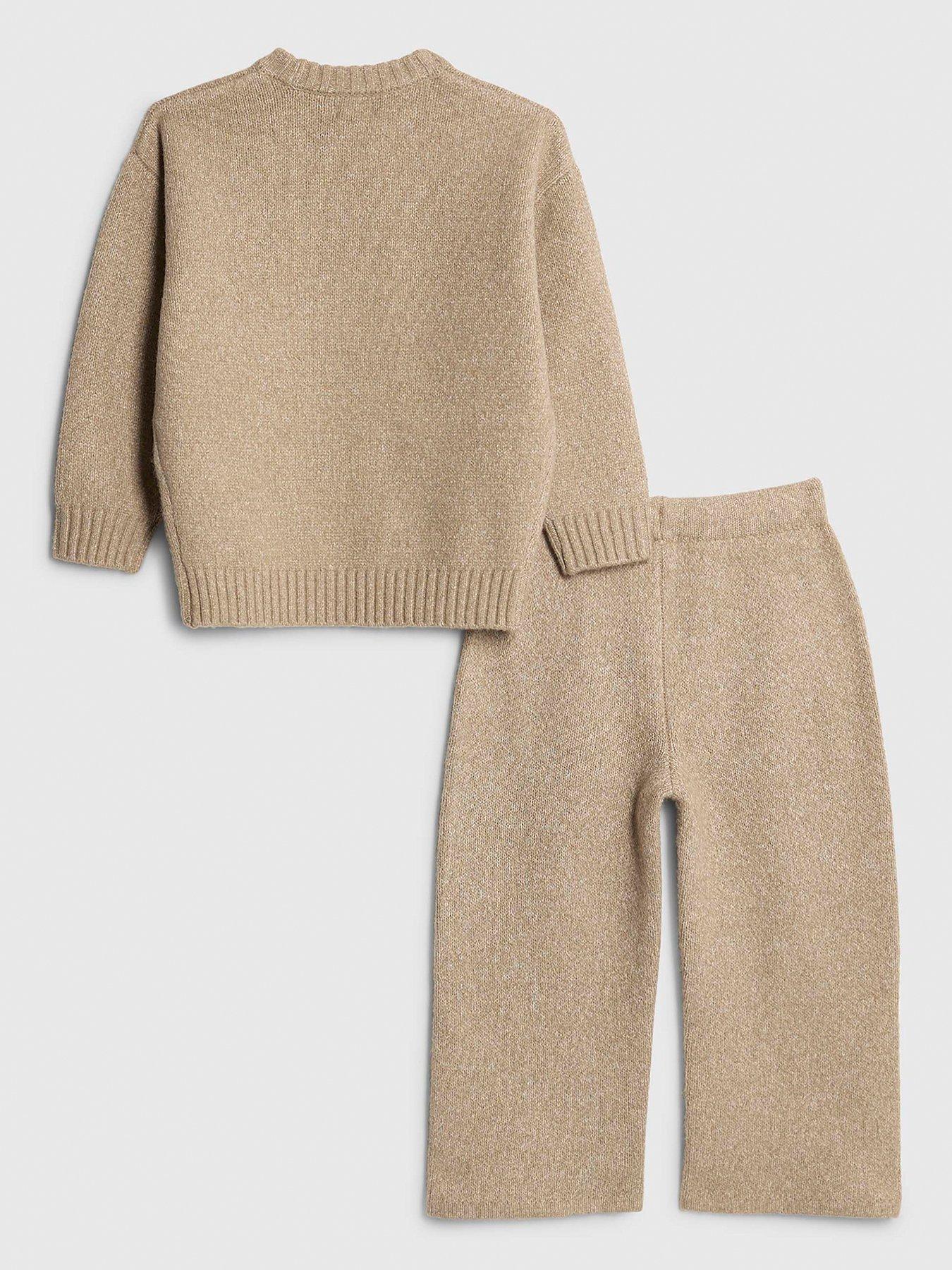  image of river-island-mini-boys-rr-knit-jumper-set-beige