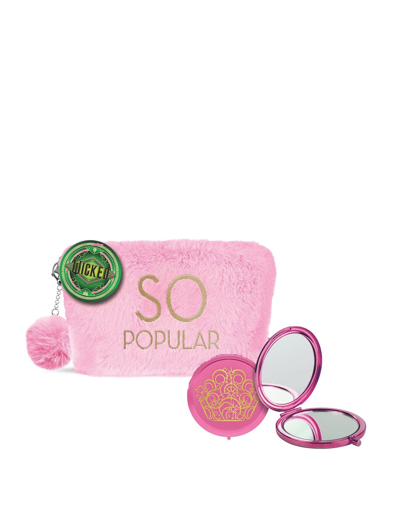 undefined Glinda Plush Toiletries Bag & Compact Mirror