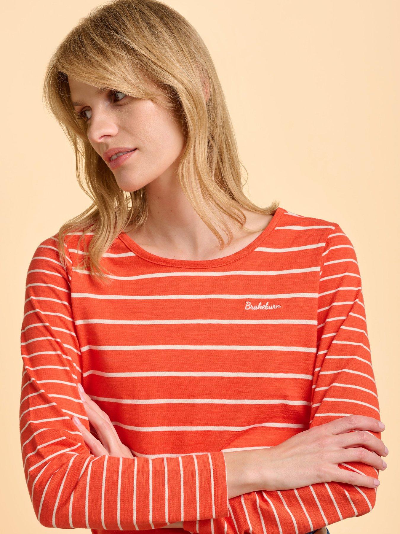 Image 4 of 6 of Brakeburn Branksome Long Sleeve T-shirt - Red