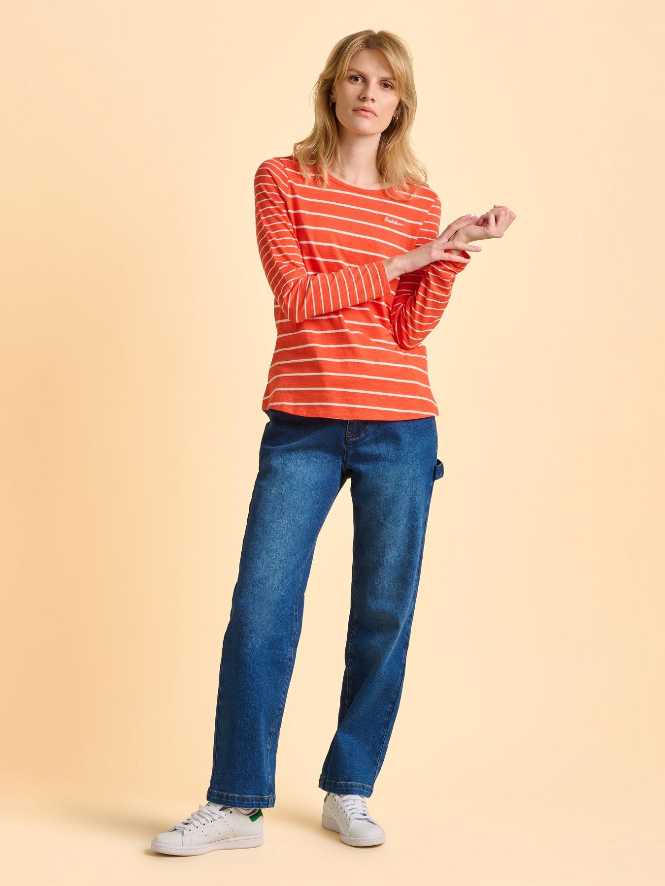 Image 6 of 6 of Brakeburn Branksome Long Sleeve T-shirt - Red