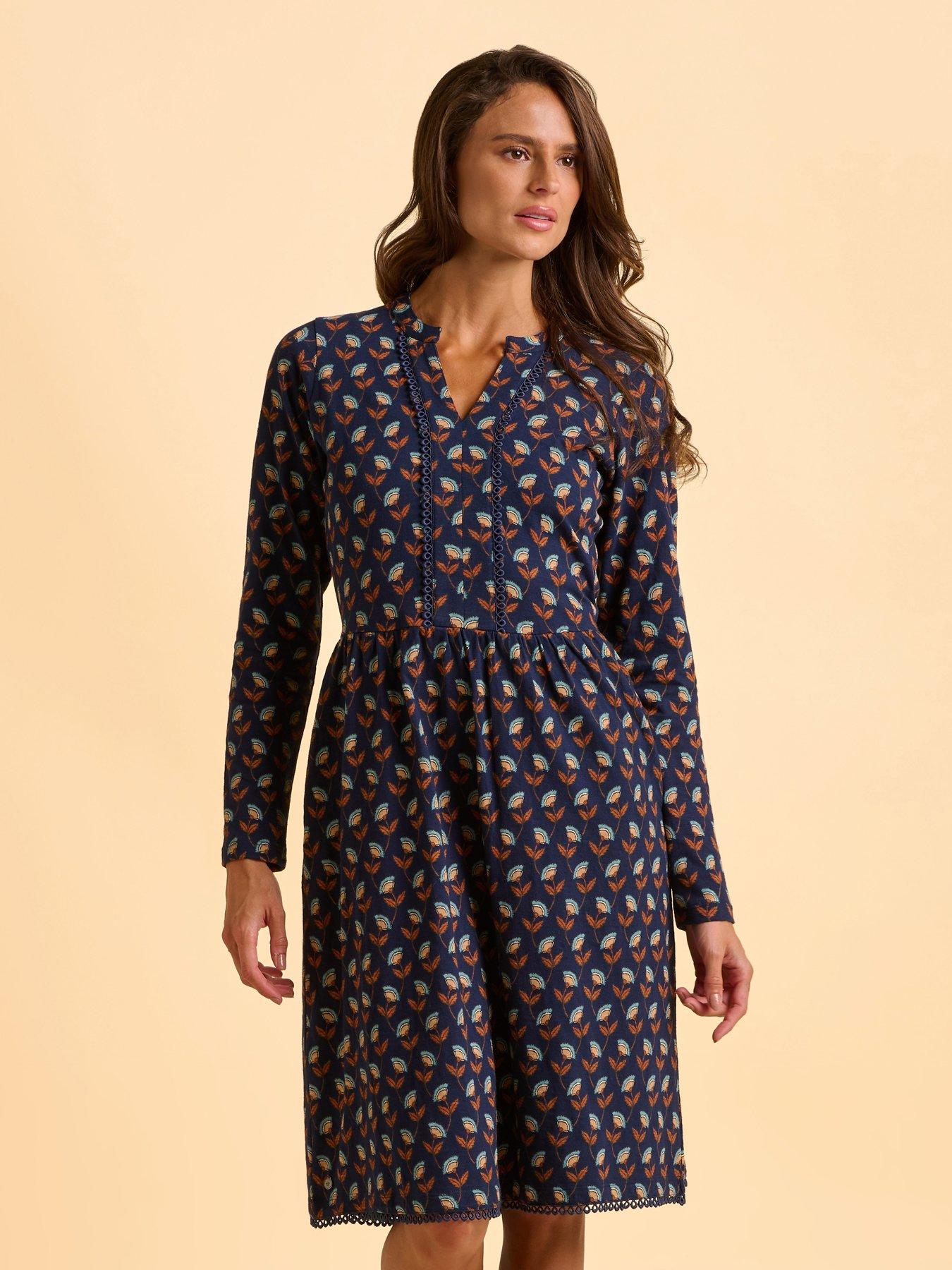 Image 1 of 6 of Brakeburn Rowan Dress - Navy
