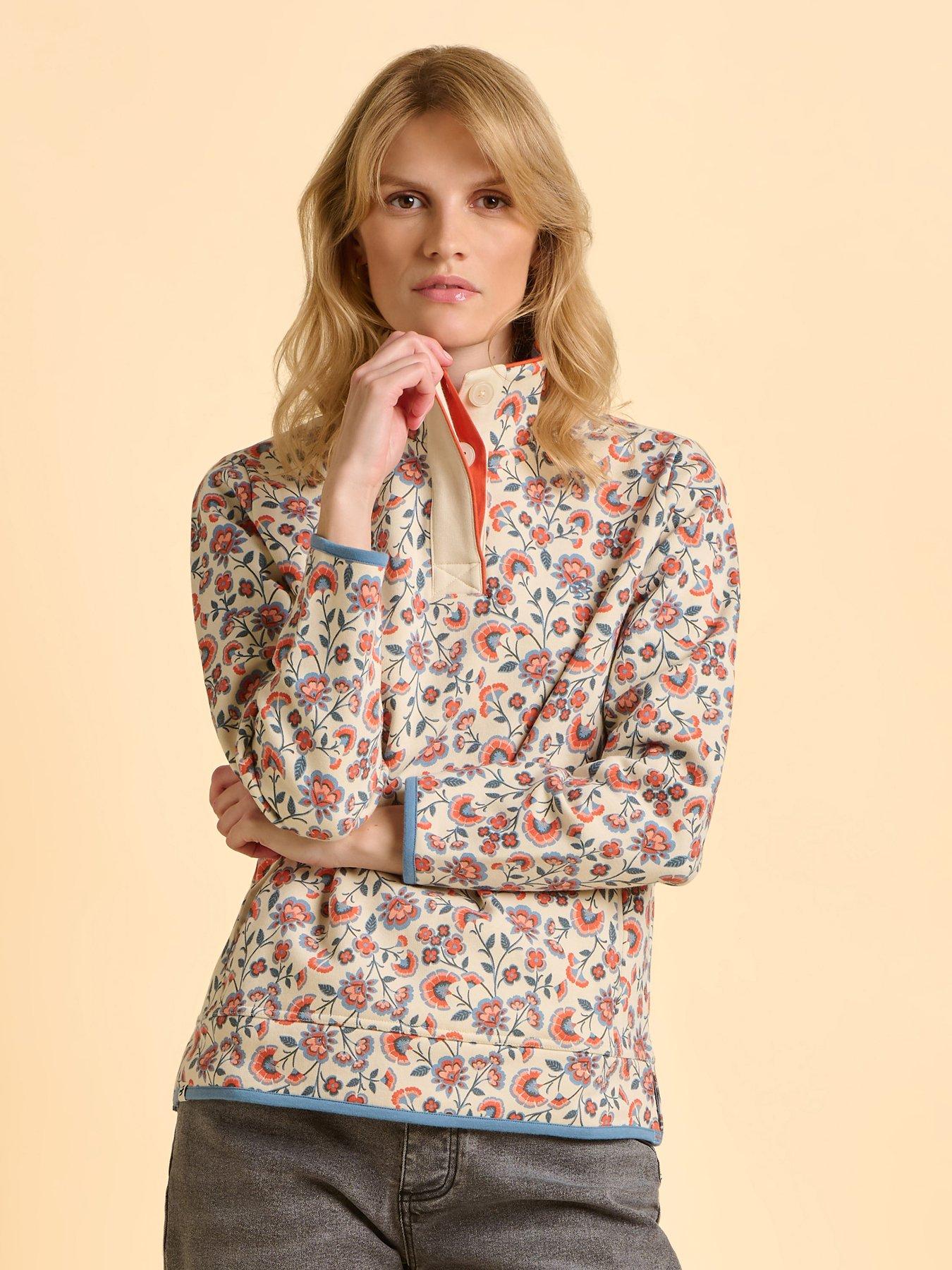 Image 1 of 6 of Brakeburn Colehill Quarter Zip Sweatshirt  - Beige