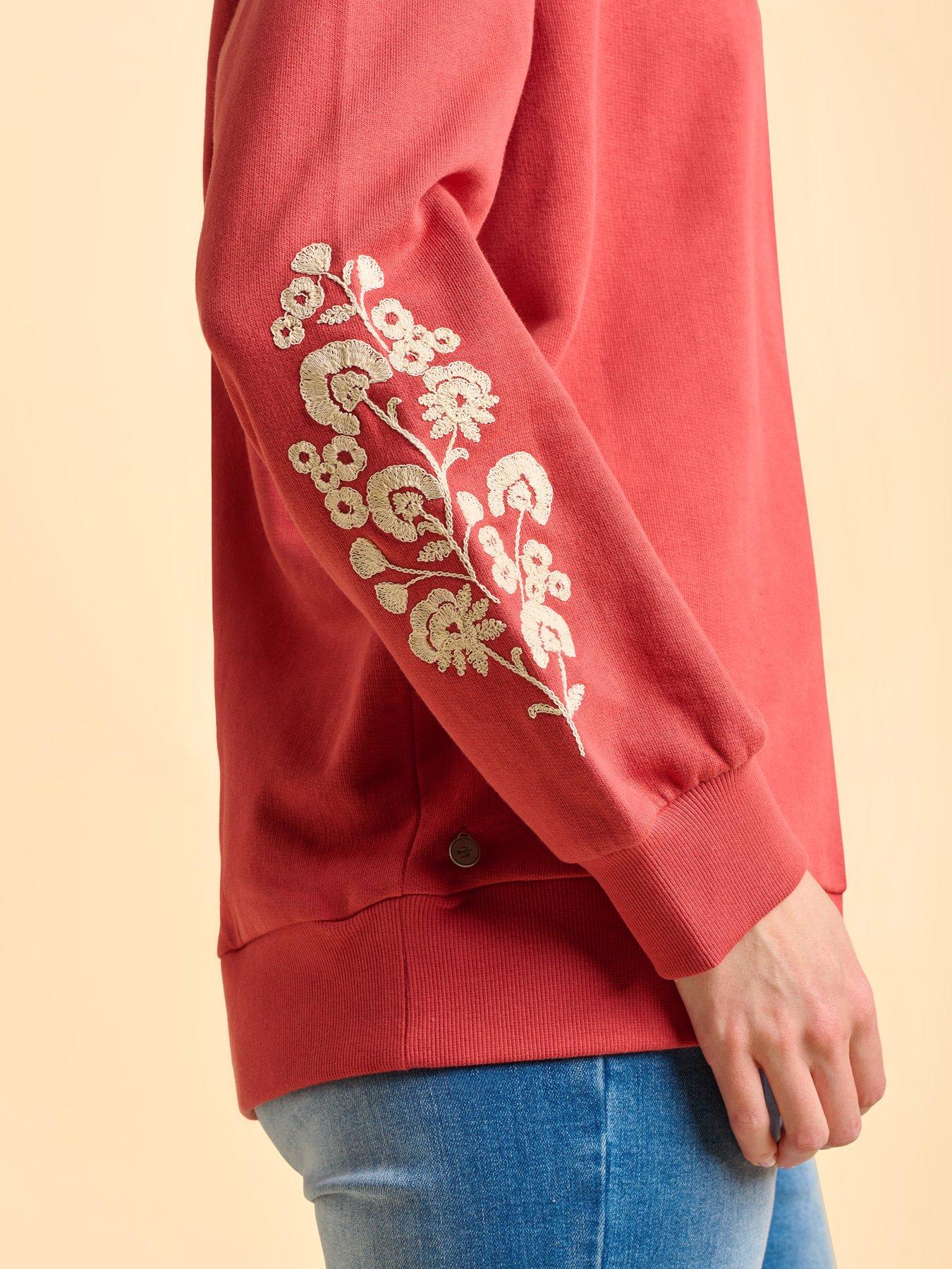 Image 5 of 6 of Brakeburn Ferndown Crew Neck Sweatshirt  - Red