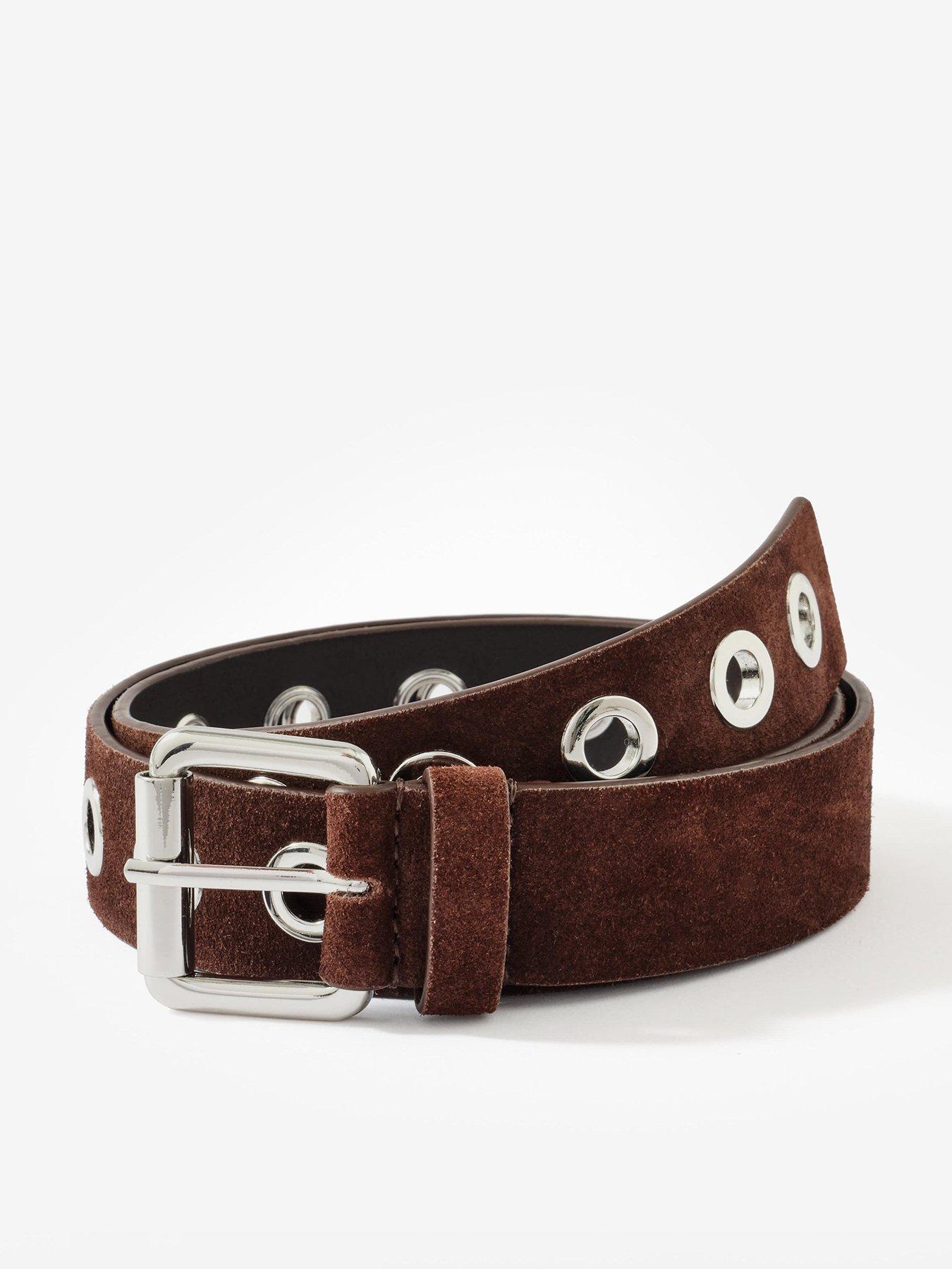undefined Suede Eyelet Belt - Brown