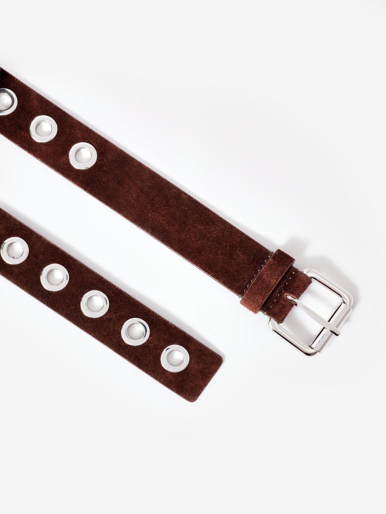 Image 2 of 3 of Mint Velvet Suede Eyelet Belt - Brown