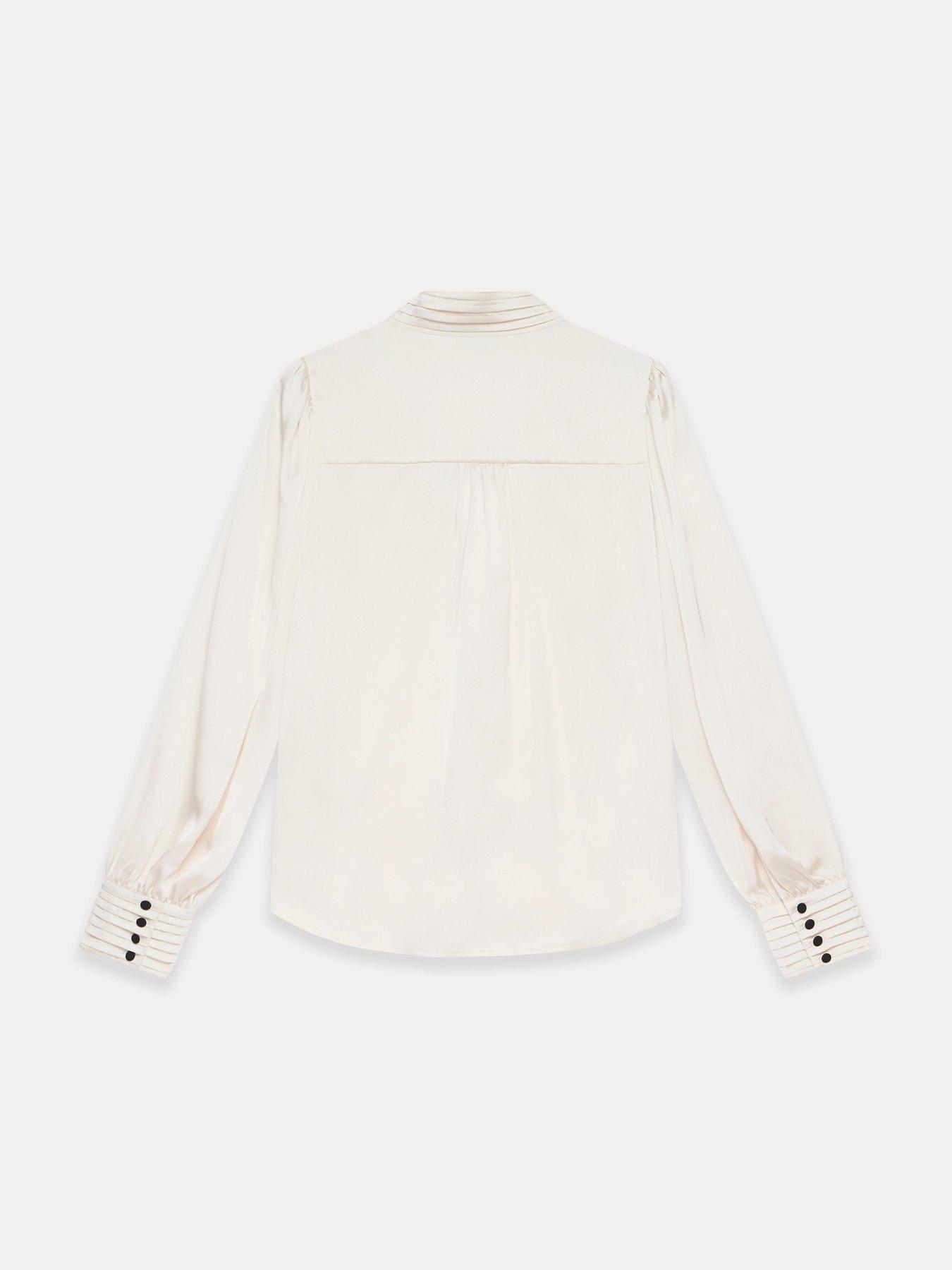 Image 6 of 6 of Mint Velvet Contrast Satin Blouse - Cream