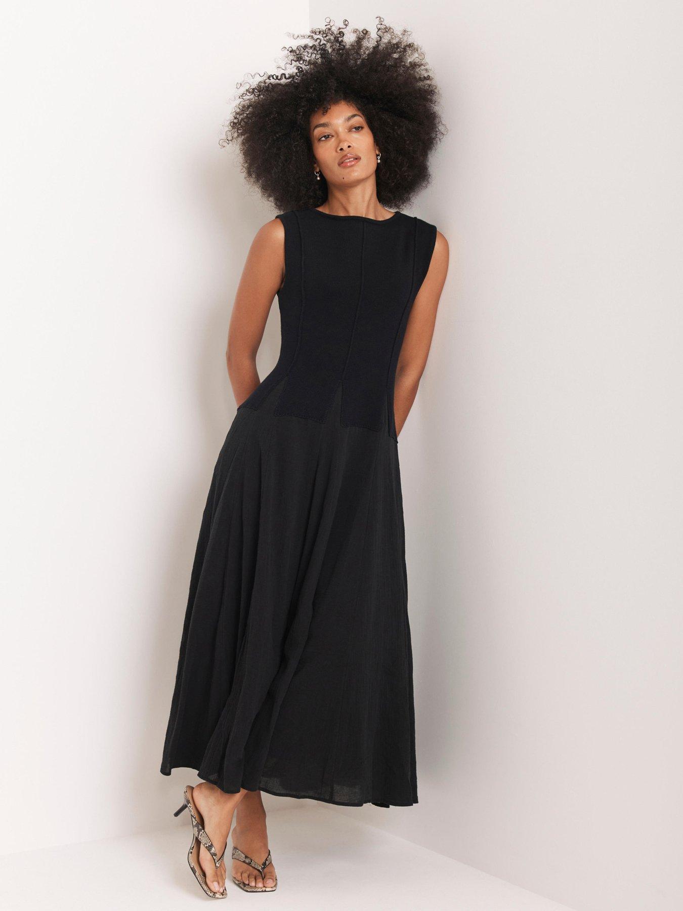 Mint Velvet Navy Cotton Maxi Dress - Navy