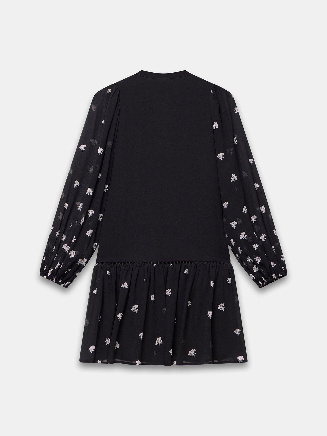 Image 6 of 6 of Mint Velvet Black Placement Printed Dress