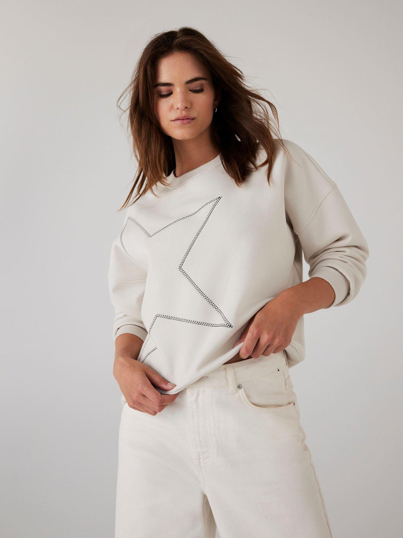 undefined Cream Star Sweatshirt - White