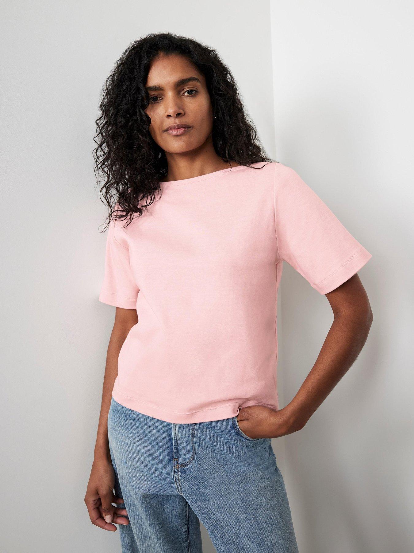  image of mint-velvet-ultimate-slash-t-shirt-pink