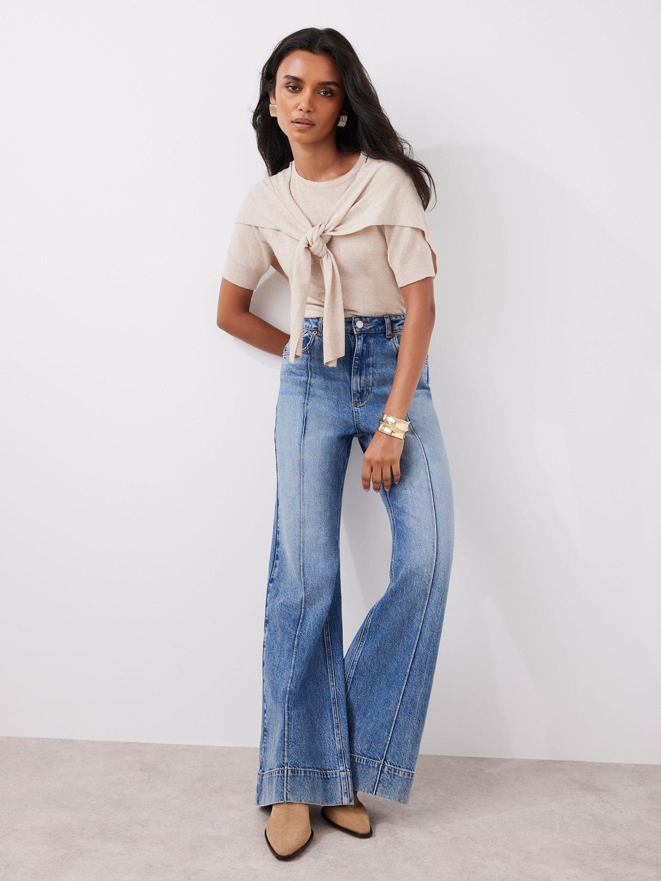 Mint Velvet Indigo Tailored Flared Jean - Blue