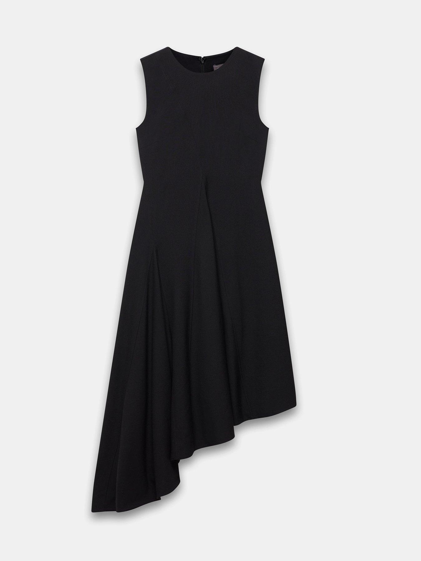 Image 5 of 6 of Mint Velvet Asymmetric Hem Dress - Black