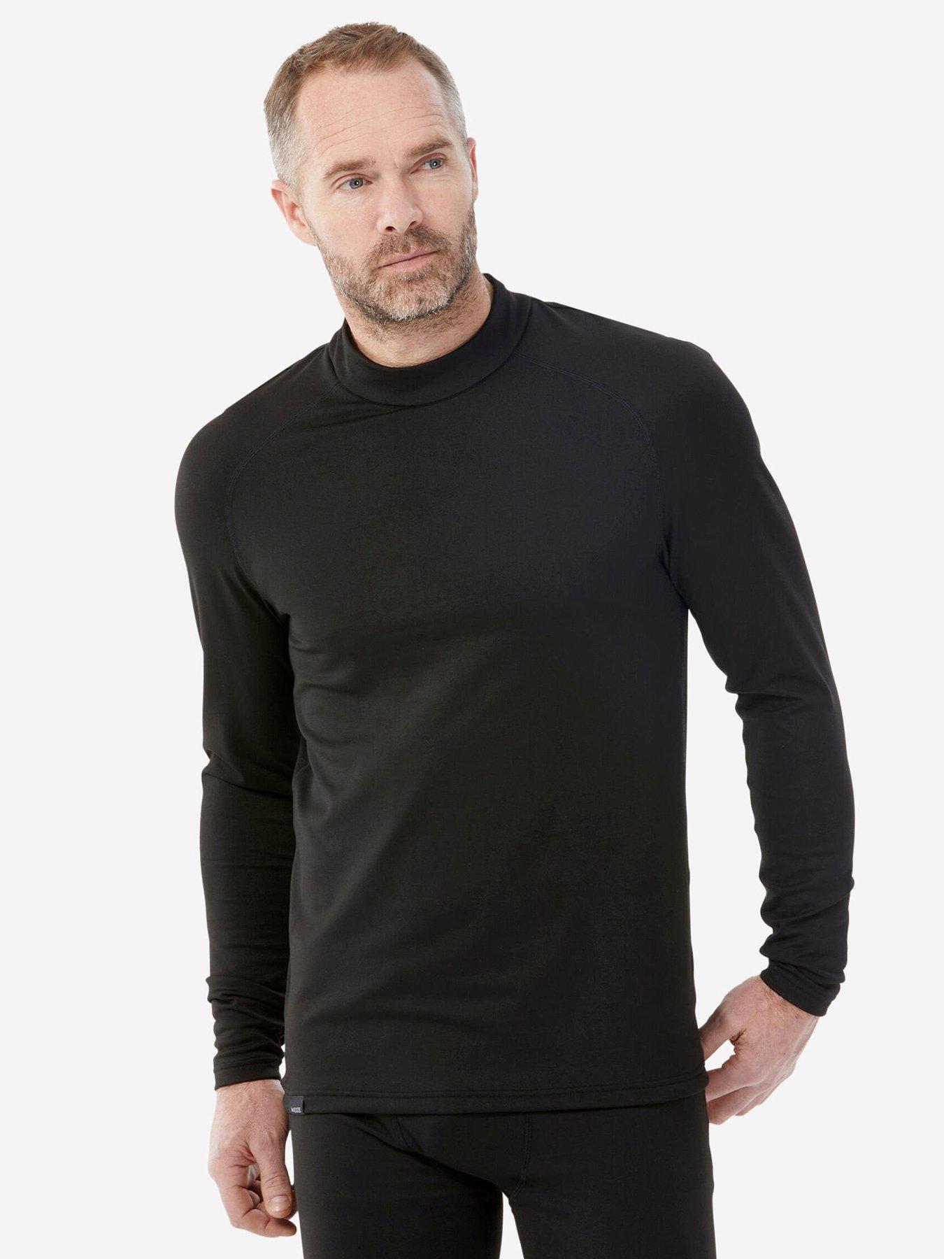 Decathlon Men's Thermal Ski Base Layer Top Bl 500 - Black