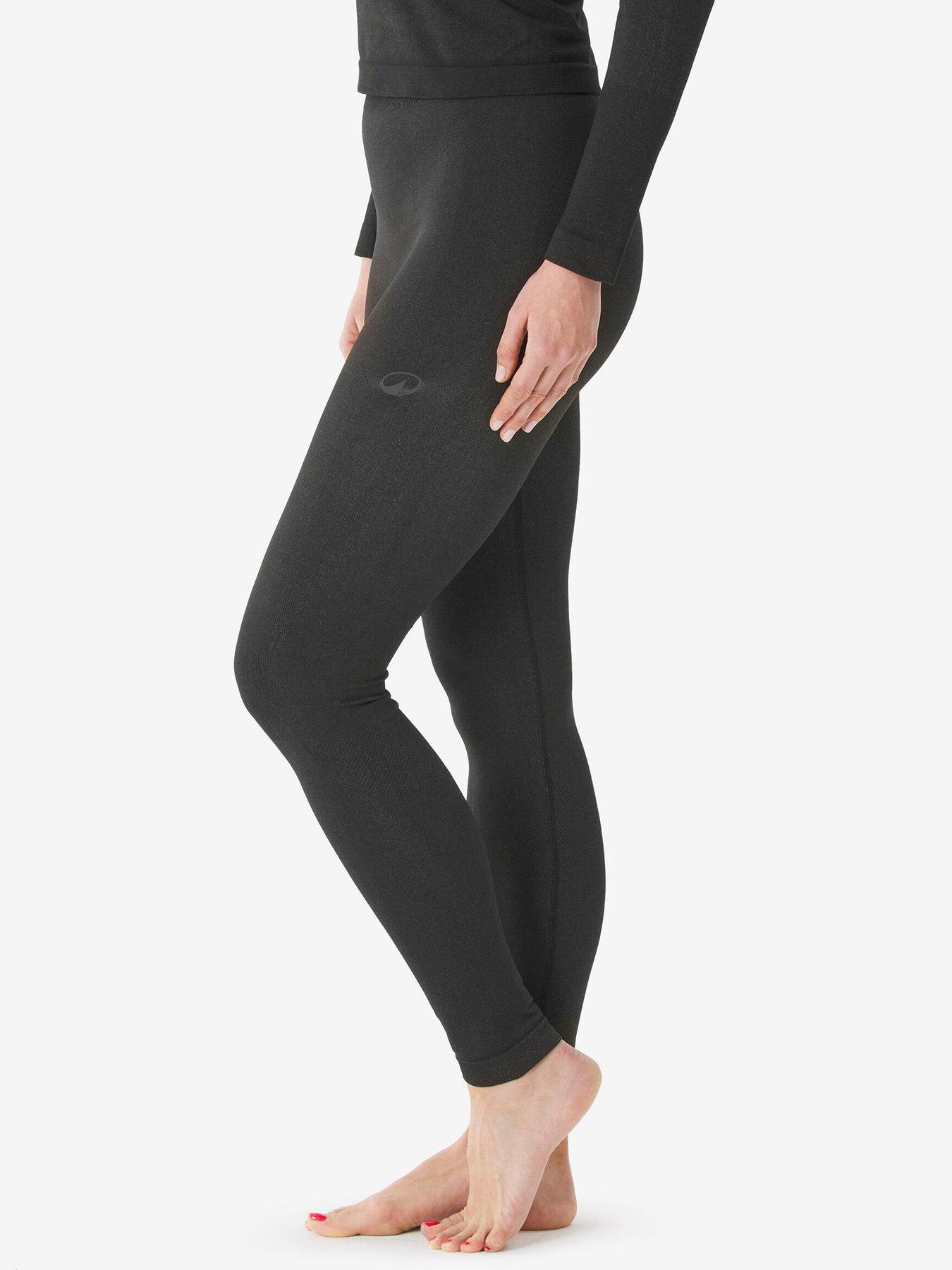  image of decathlon-womens-seamless-ski-thermal-baselayer-leggings-black
