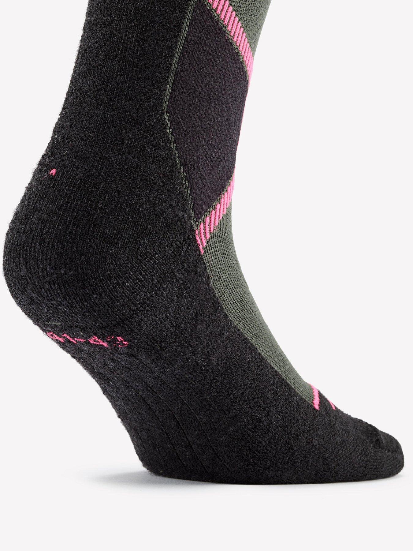 Image 2 of 5 of Decathlon Womens Ski Socks 500 - Grey/Pink