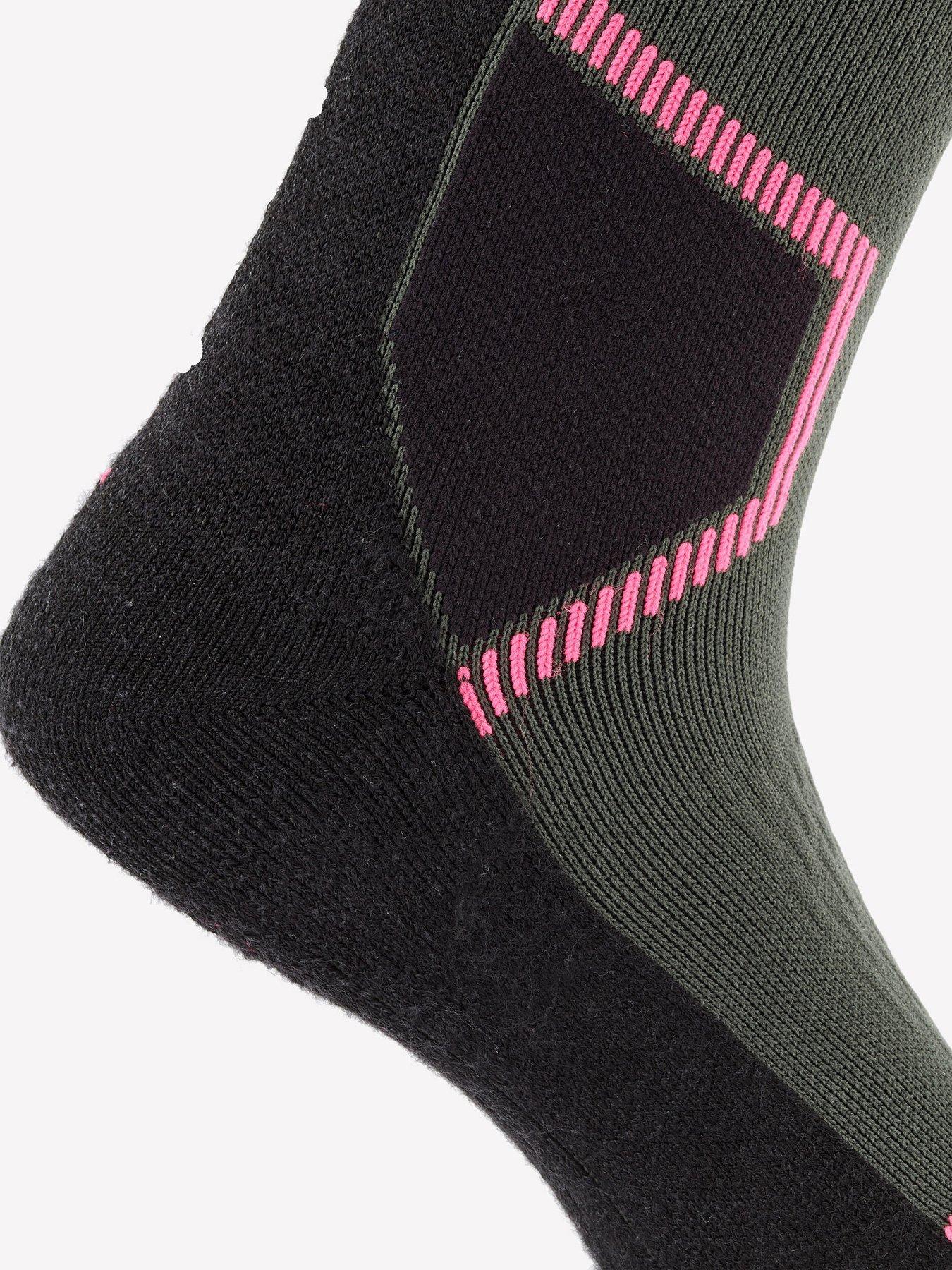 Image 4 of 5 of Decathlon Womens Ski Socks 500 - Grey/Pink