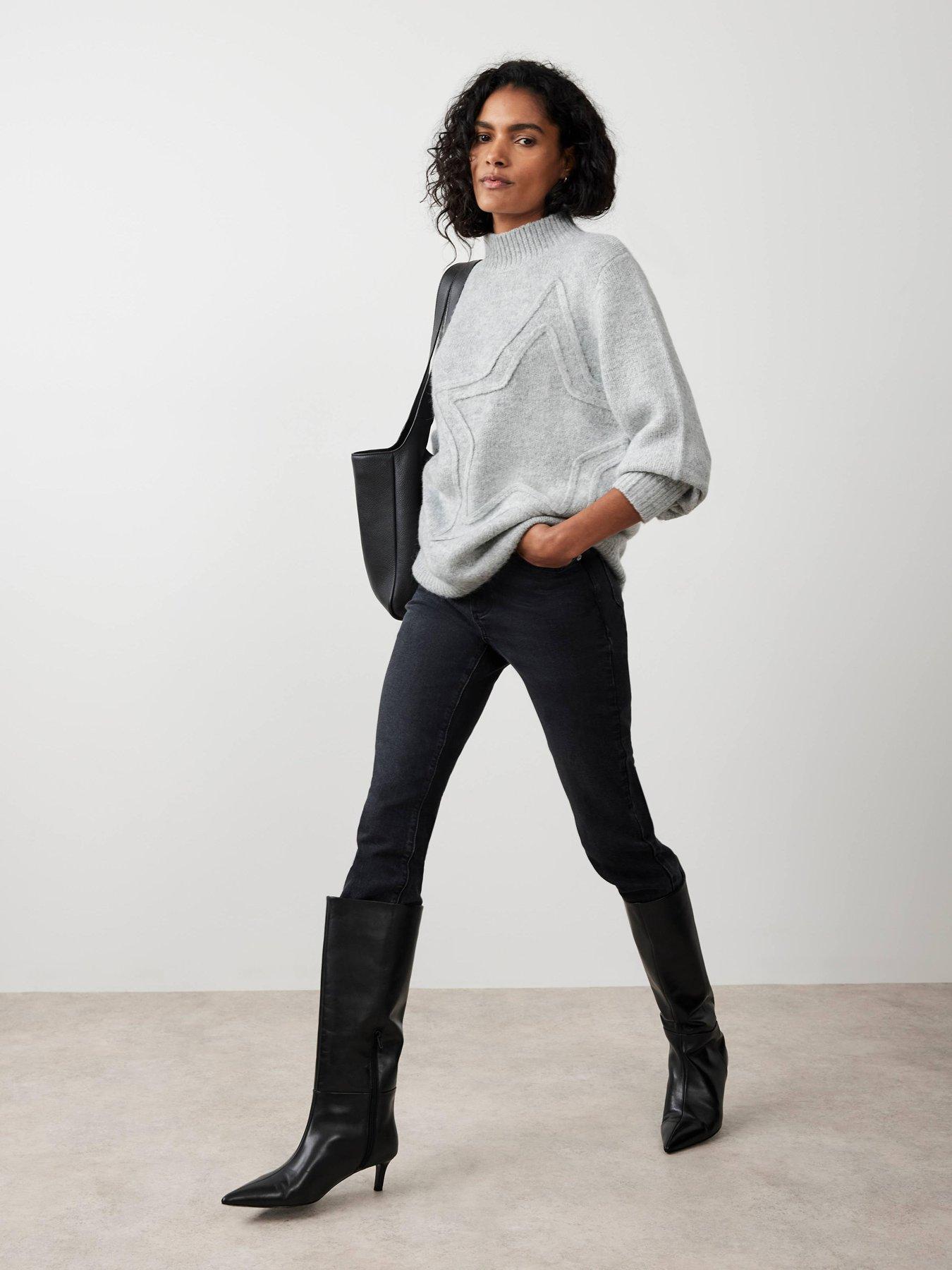 undefined Tonal Star Jumper - Grey