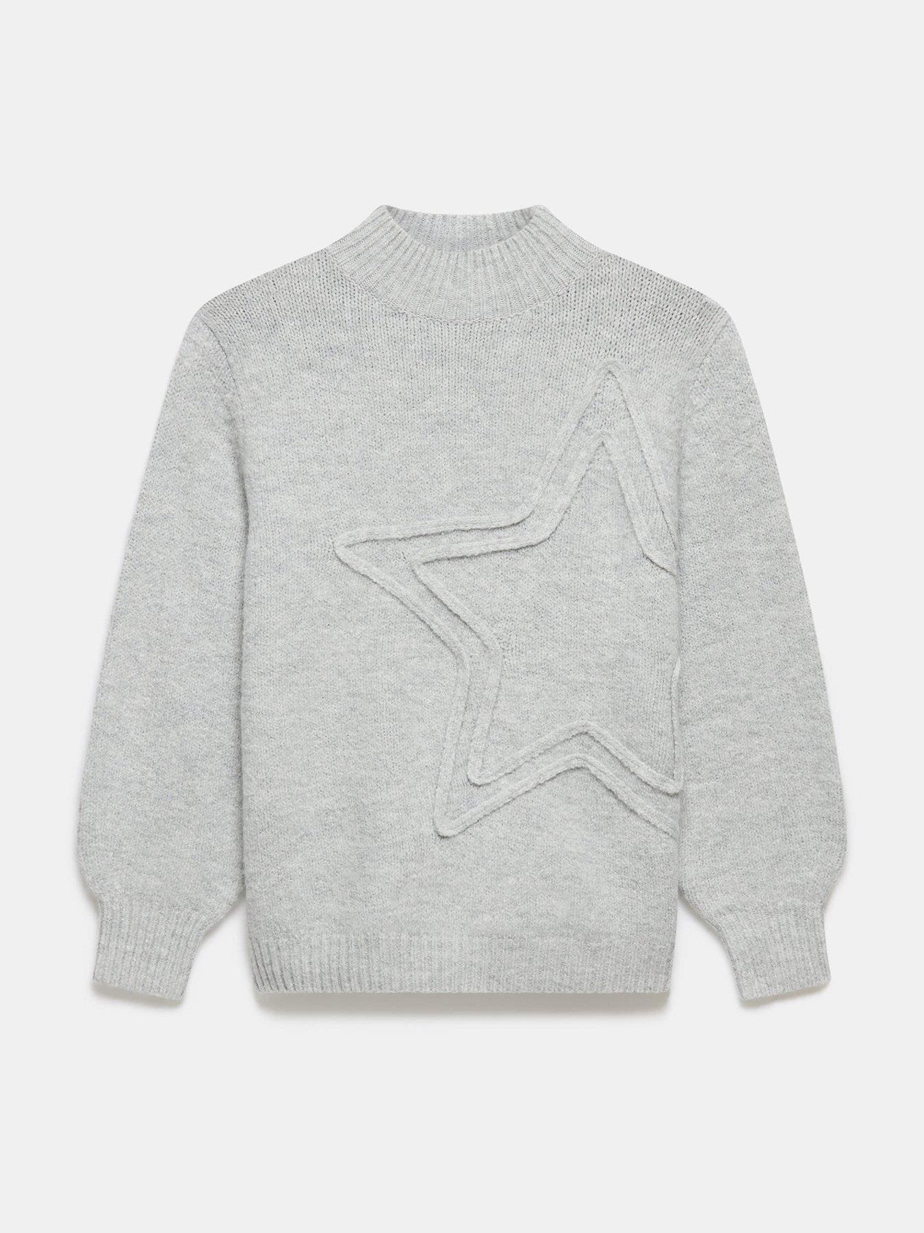 Image 5 of 6 of Mint Velvet Tonal Star Jumper - Grey