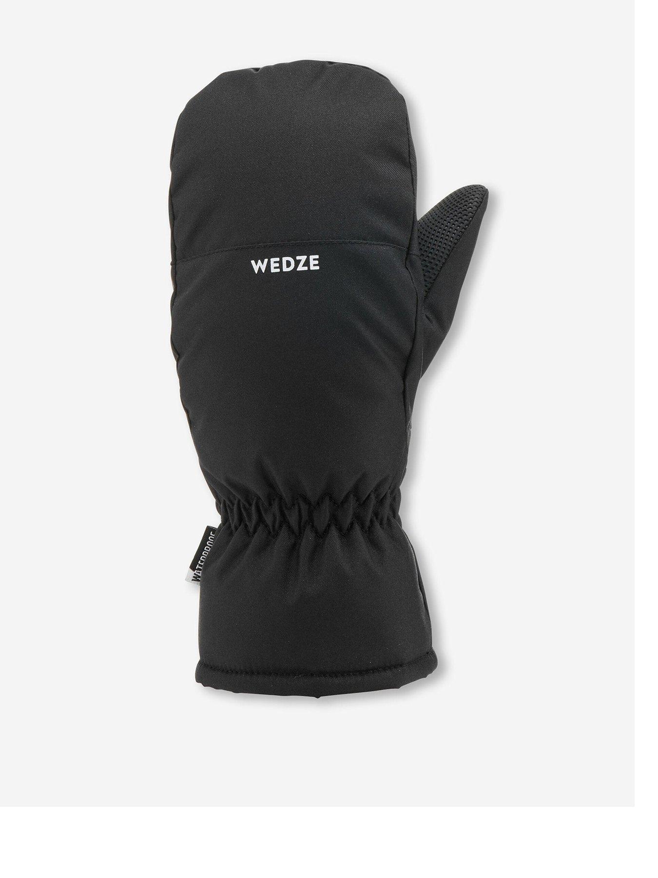  image of decathlon-kids-warm-and-waterproof-ski-mittens-100-black