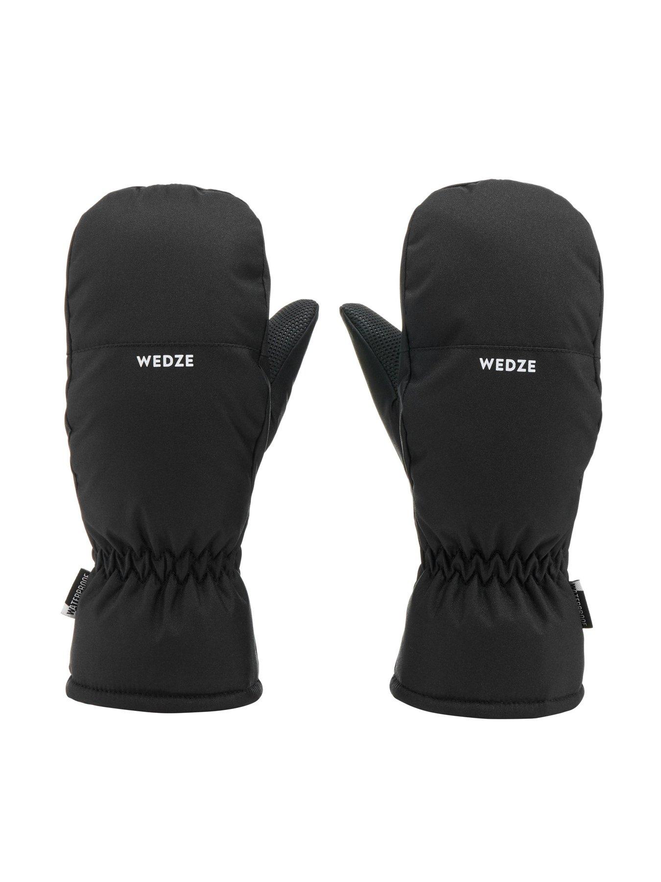  image of decathlon-kids-warm-and-waterproof-ski-mittens-100-black