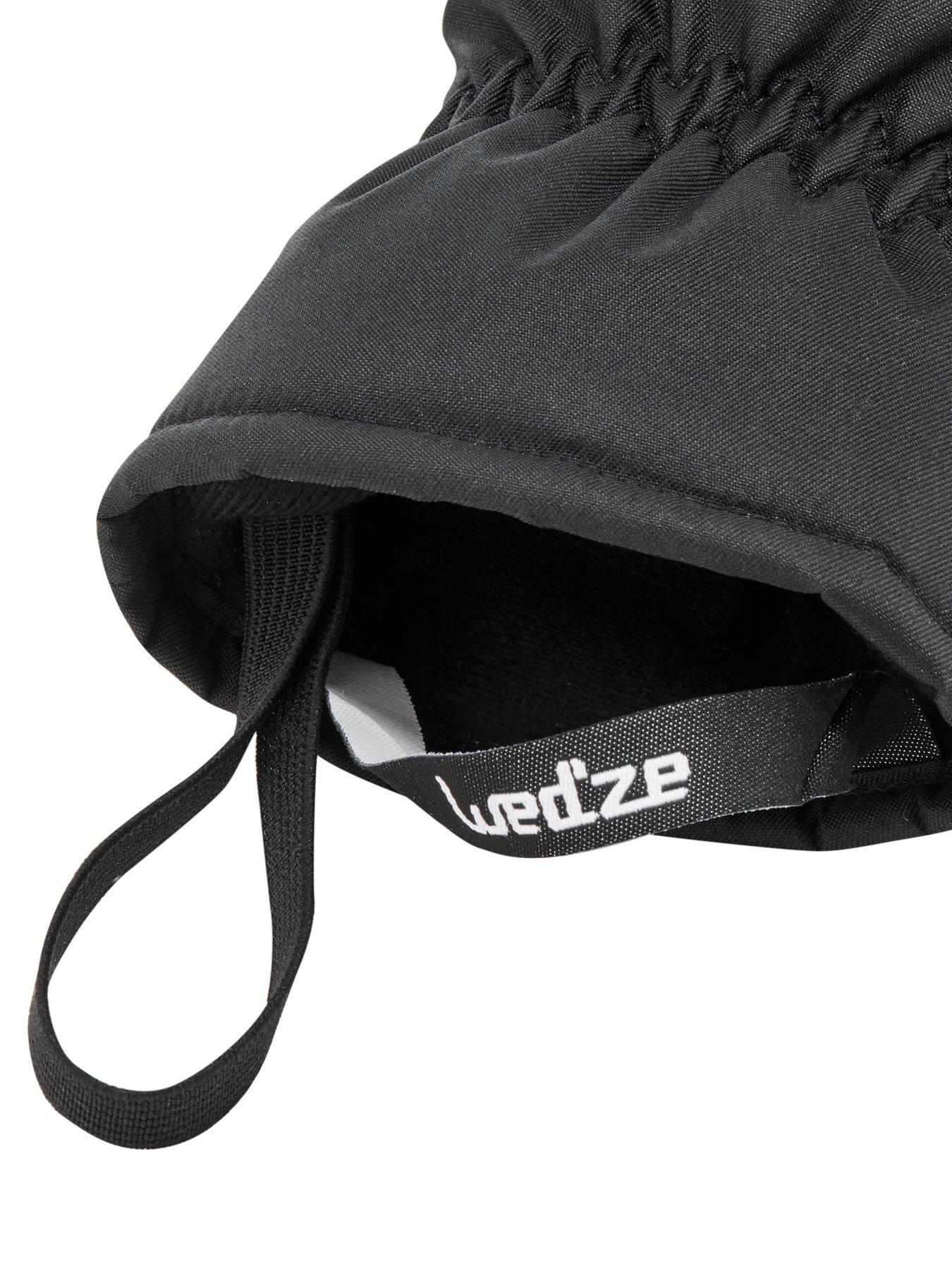  image of decathlon-kids-warm-and-waterproof-ski-mittens-100-black