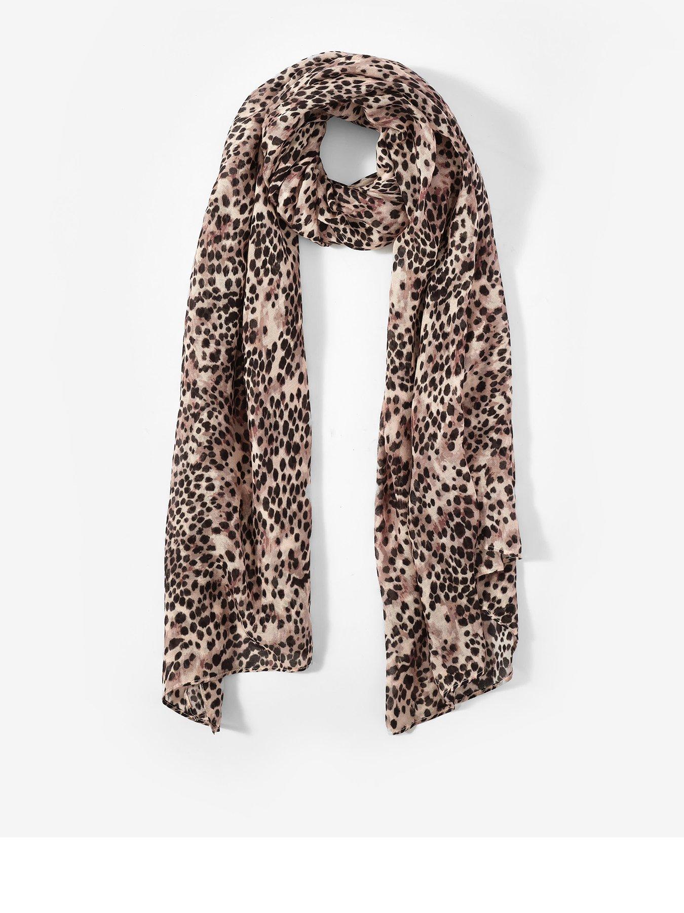 Mint Velvet Animal Print Lightweight Scarf - Brown