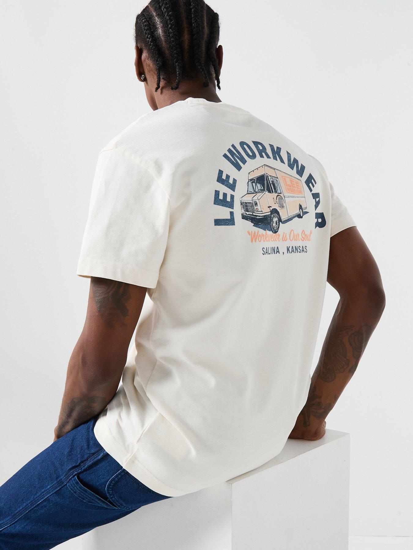  image of lee-relaxed-graphic-print-t-shirt-off-white