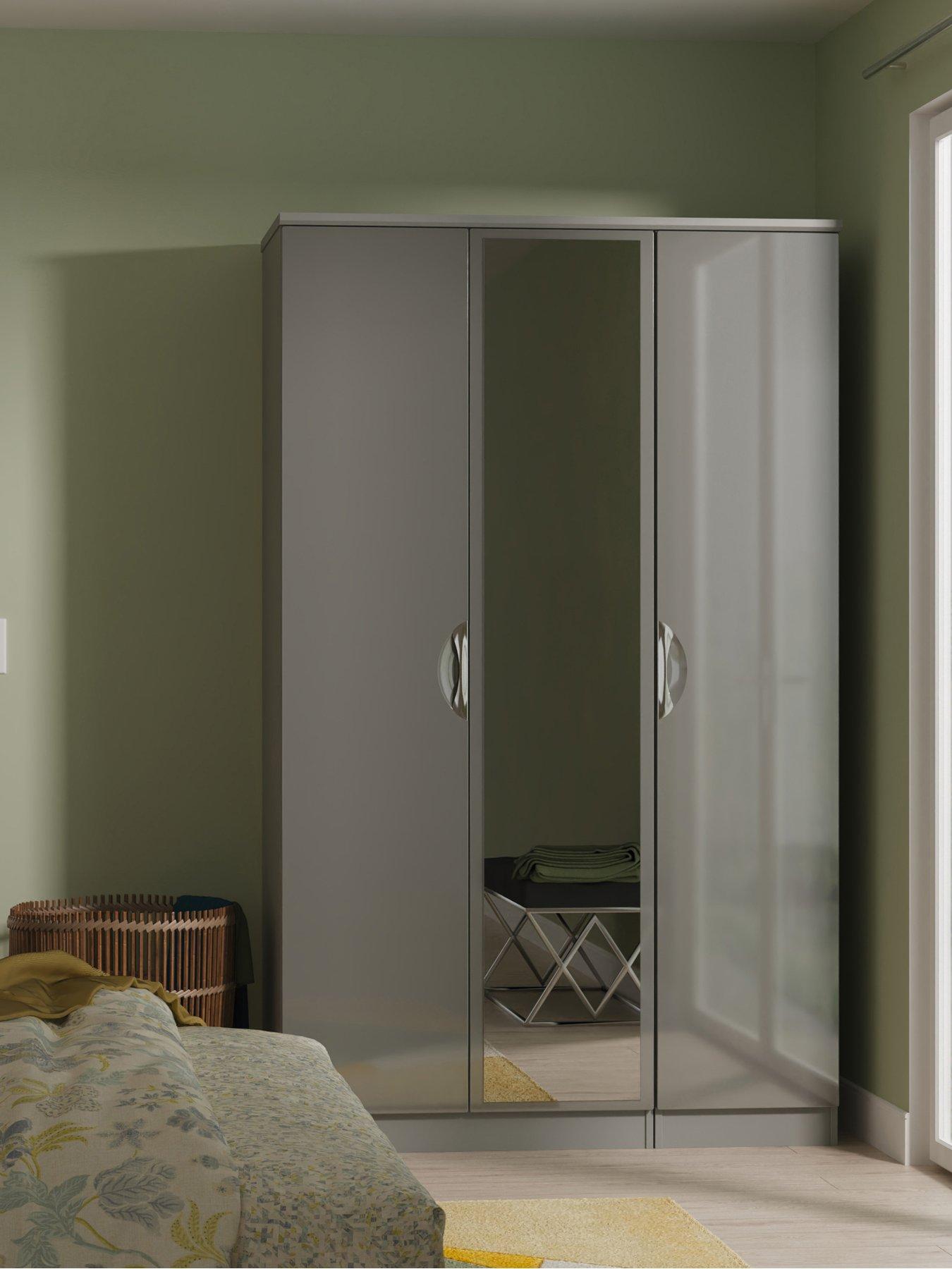 SWIFT Alva Triple Ready Assembled Wardrobe With Mirror