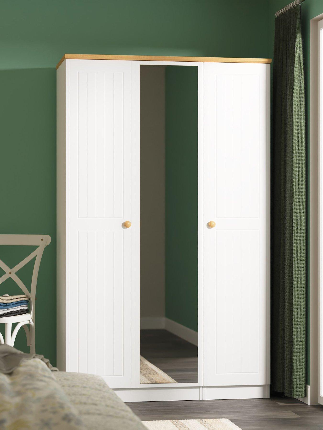 SWIFT Harrogate Ready Assembled Triple Wardrobe With Mirror