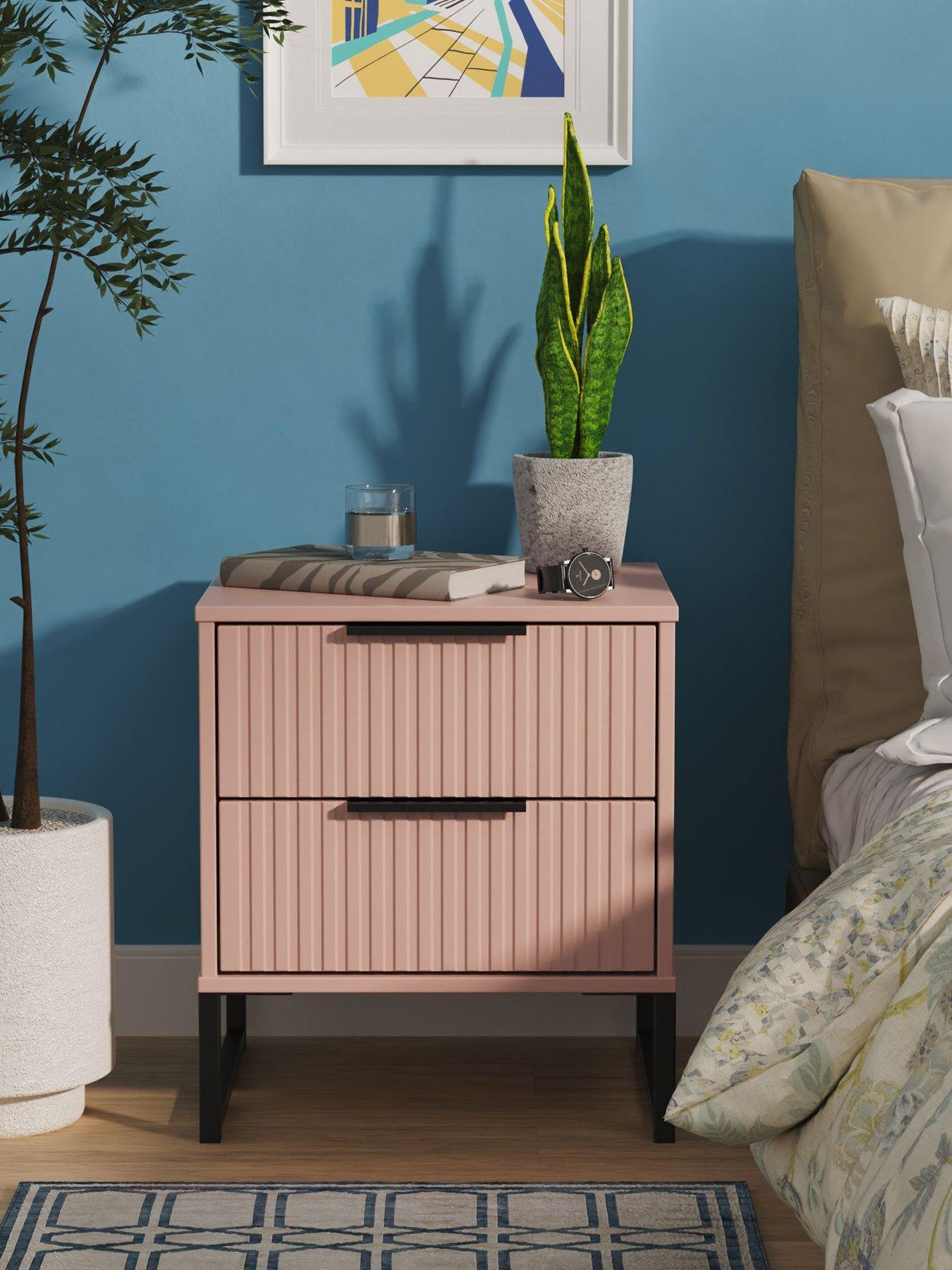 SWIFT Fara 2 Drawer Ready Assembled Bedside Table