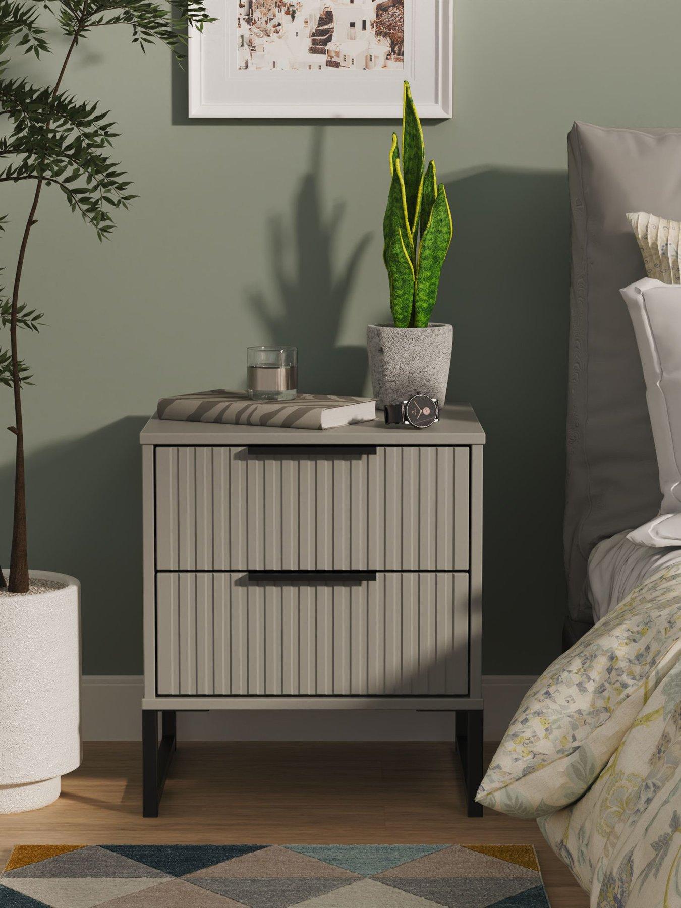 SWIFT Fara 2 Drawer Ready Assembled Bedside Table