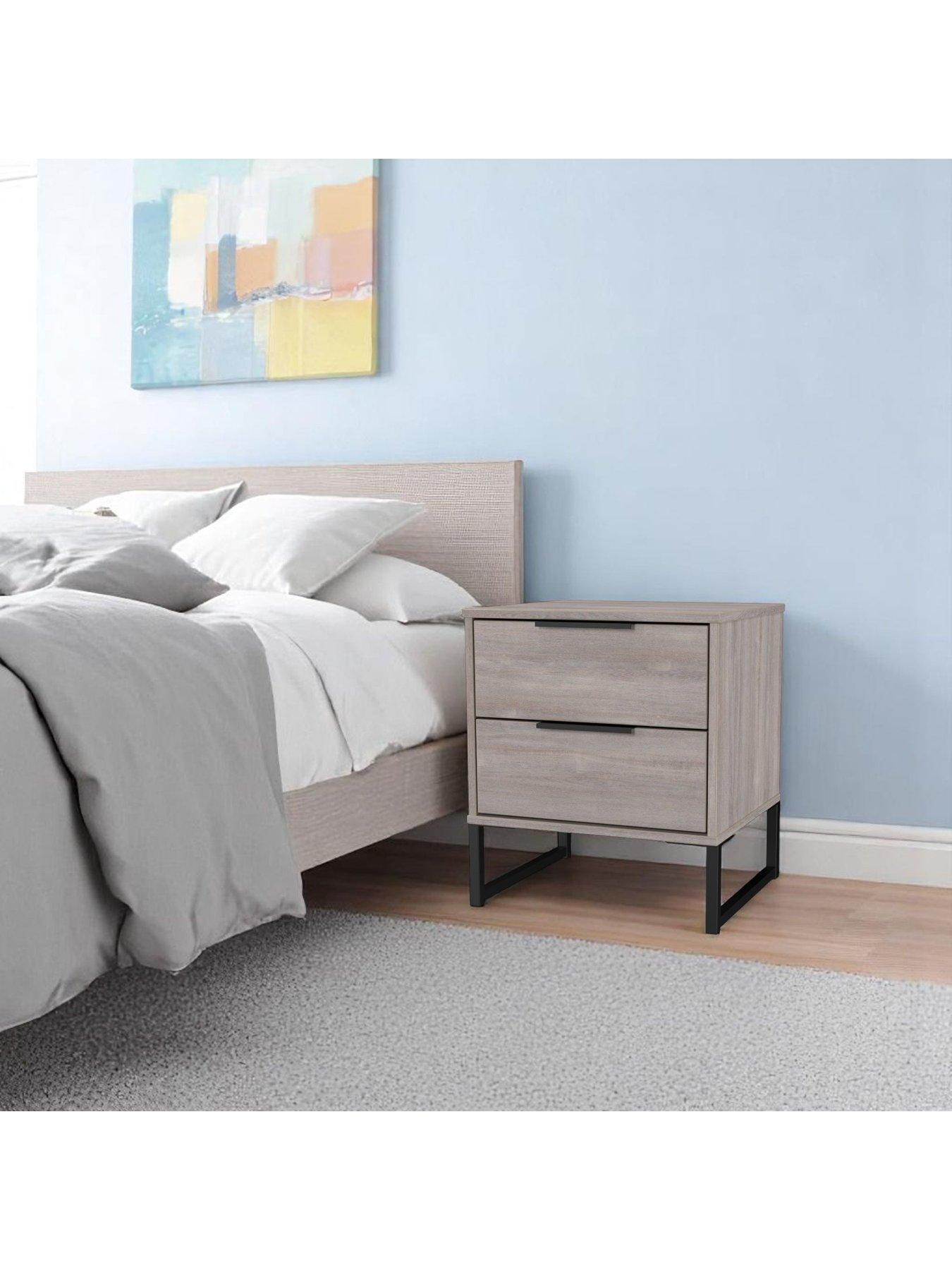 undefined Emerson Ready Assembled 2 Drawer Bedside Table
