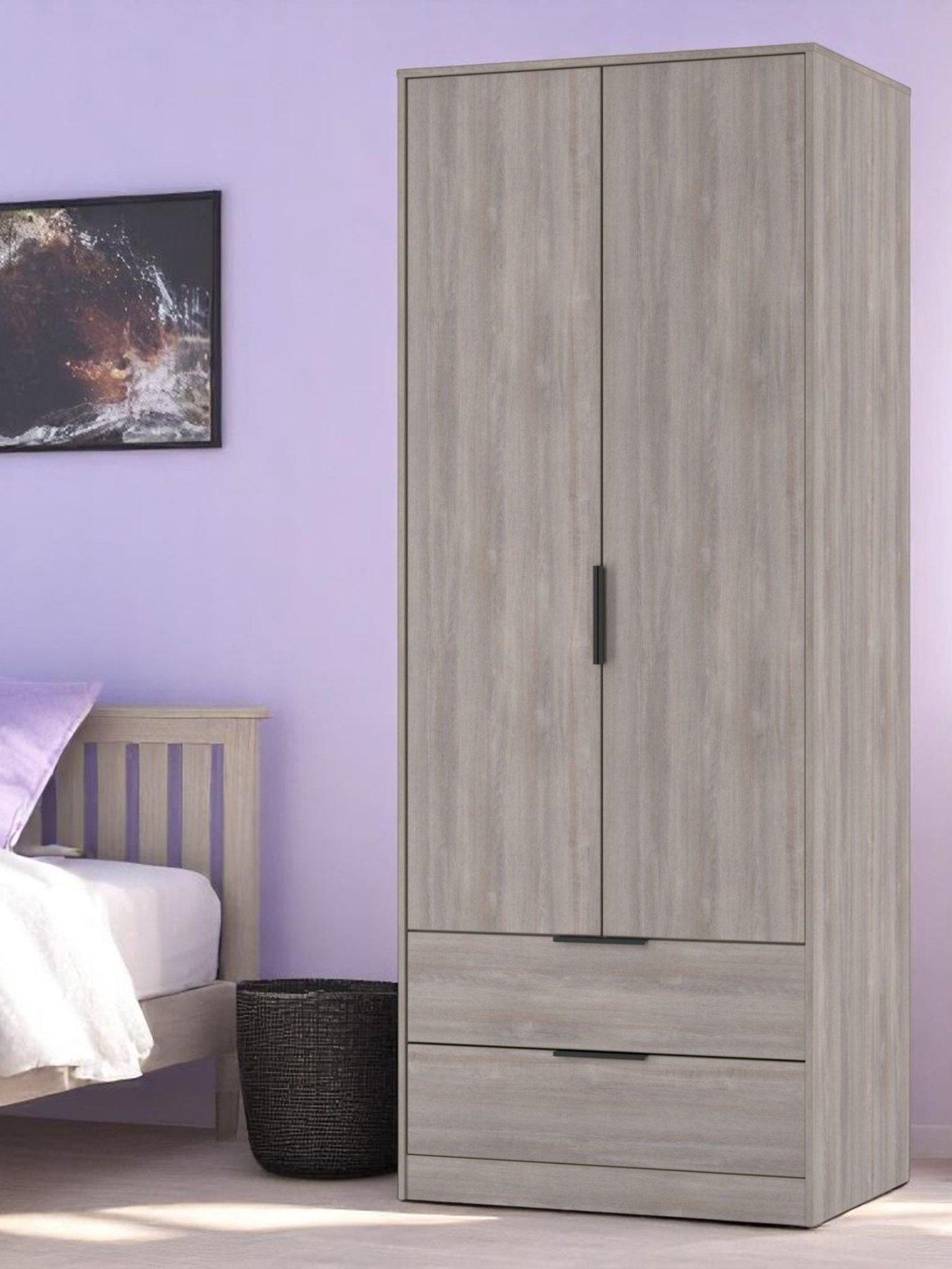 undefined Emerson Ready Assembled 2 Door Wardrobe With 2 Drawers