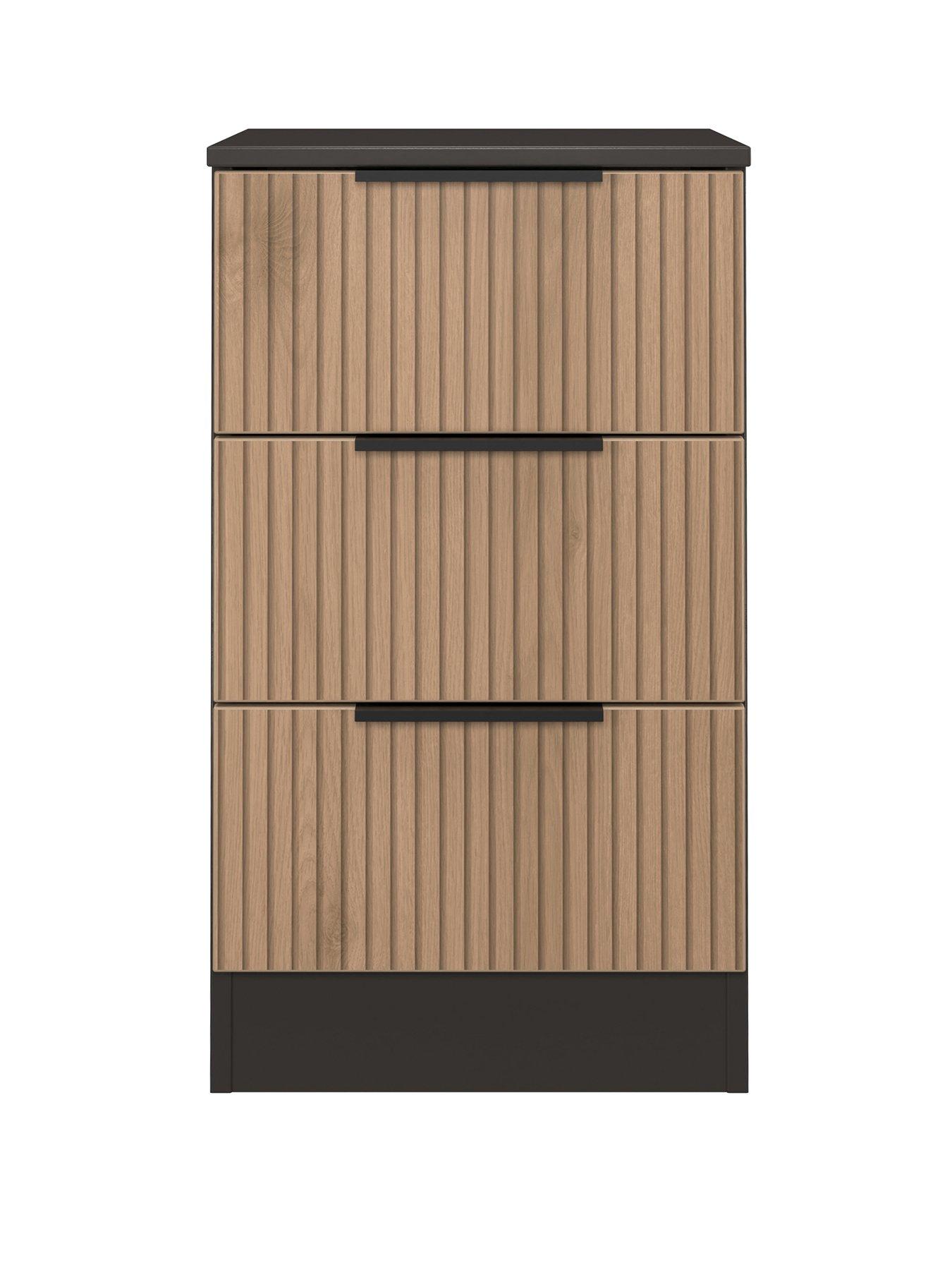 Image 2 of 5 of SWIFT Lane Ready Assembled&nbsp;3 Drawer Bedside Table
