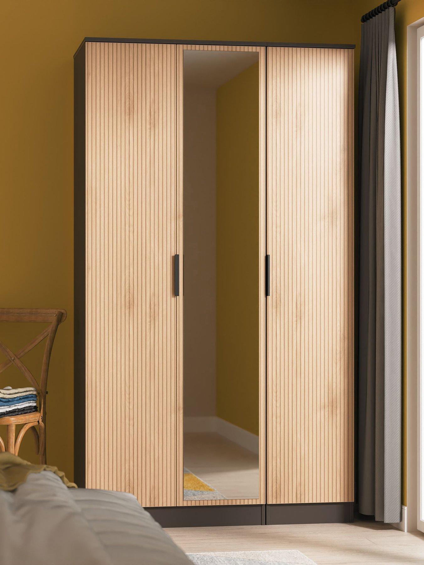 undefined Lane Tall 3 Door Mirrored Wardrobe