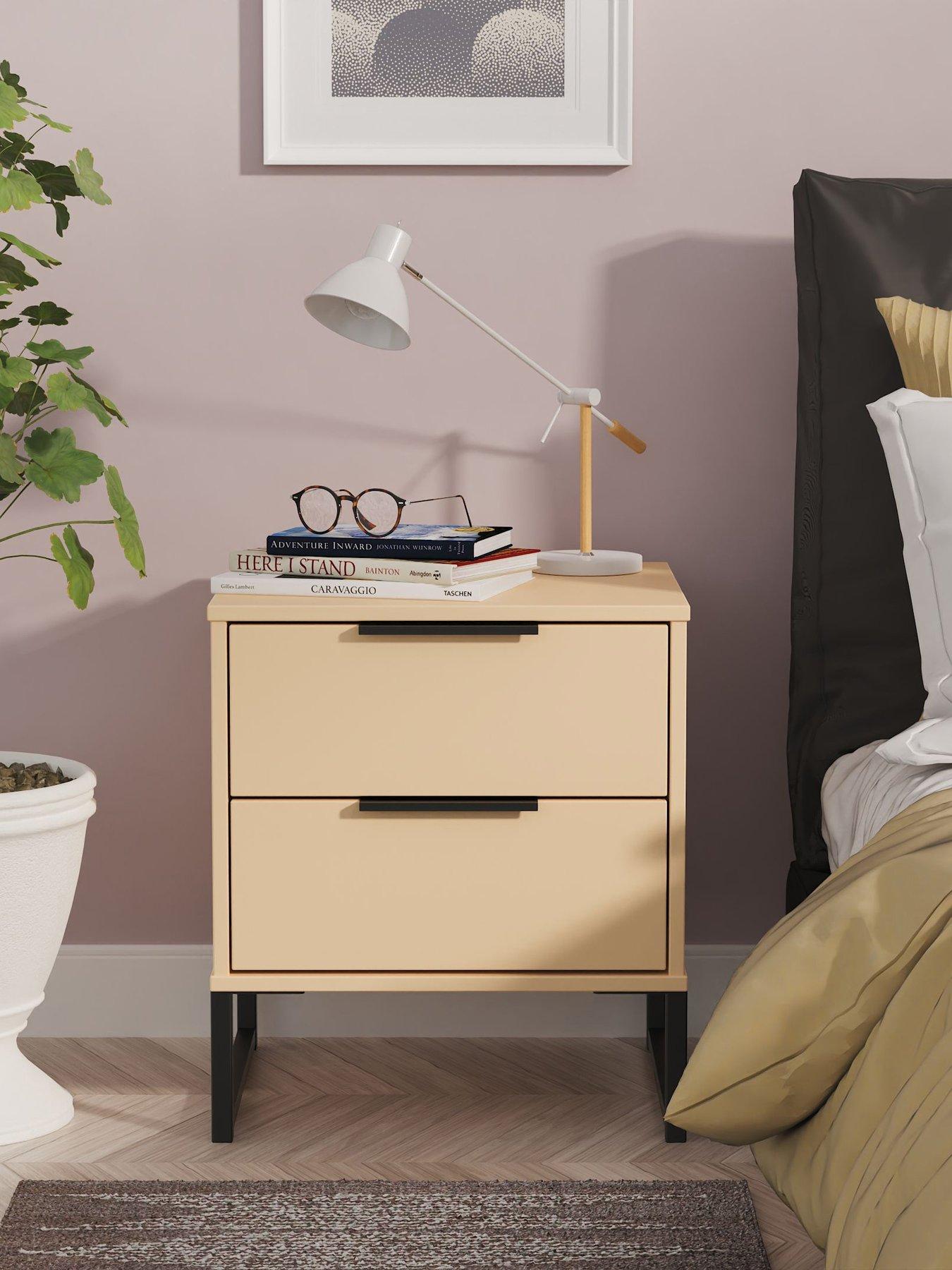 undefined Emerson Ready Assembled 2 Drawer Bedside Table