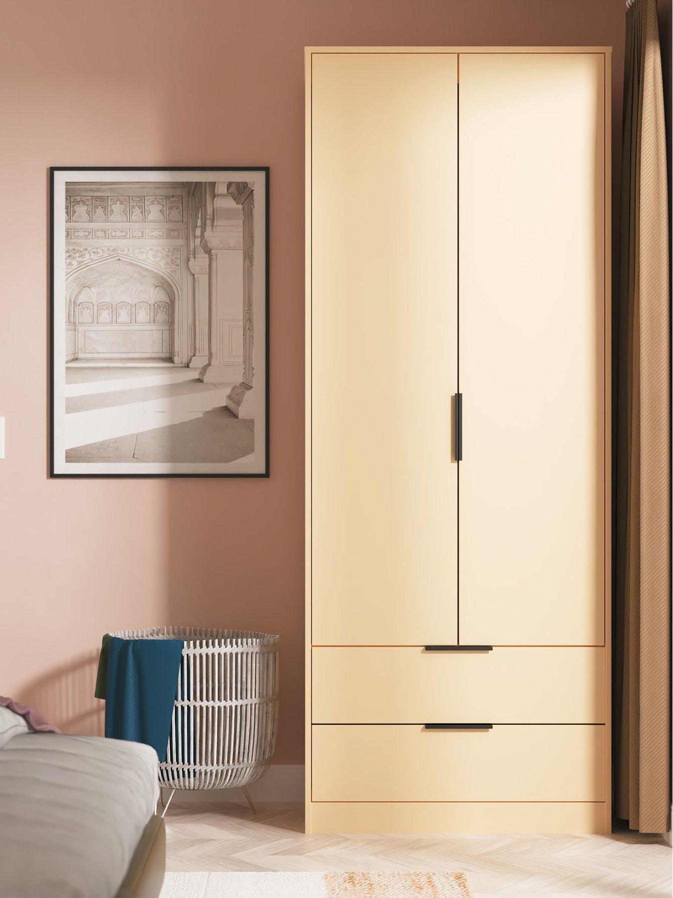 undefined Emerson Ready Assembled 2 Door Wardrobe With 2 Drawers