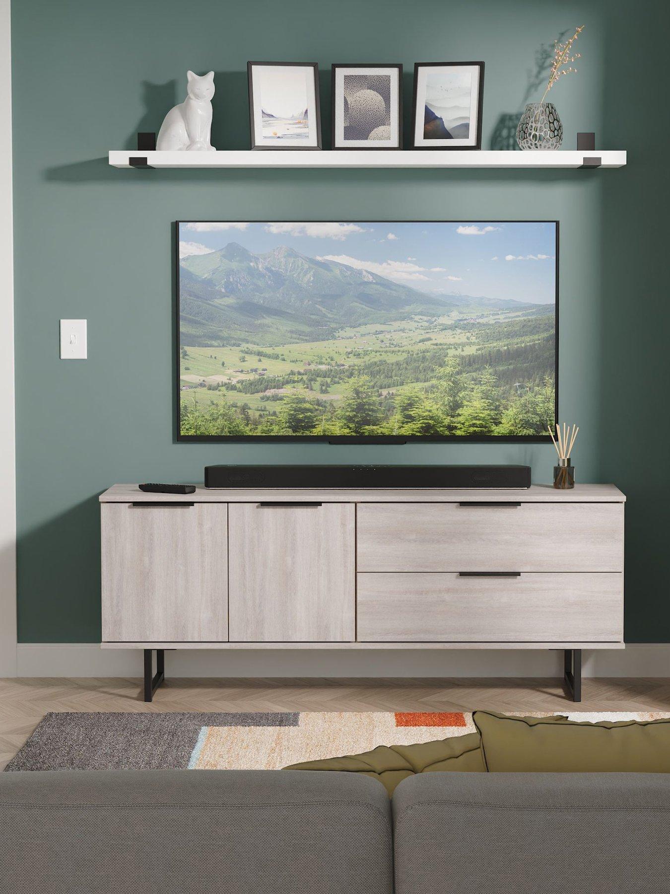 undefined Emerson Ready Assembled 2 Drawer 2 Door Wide Sideboard