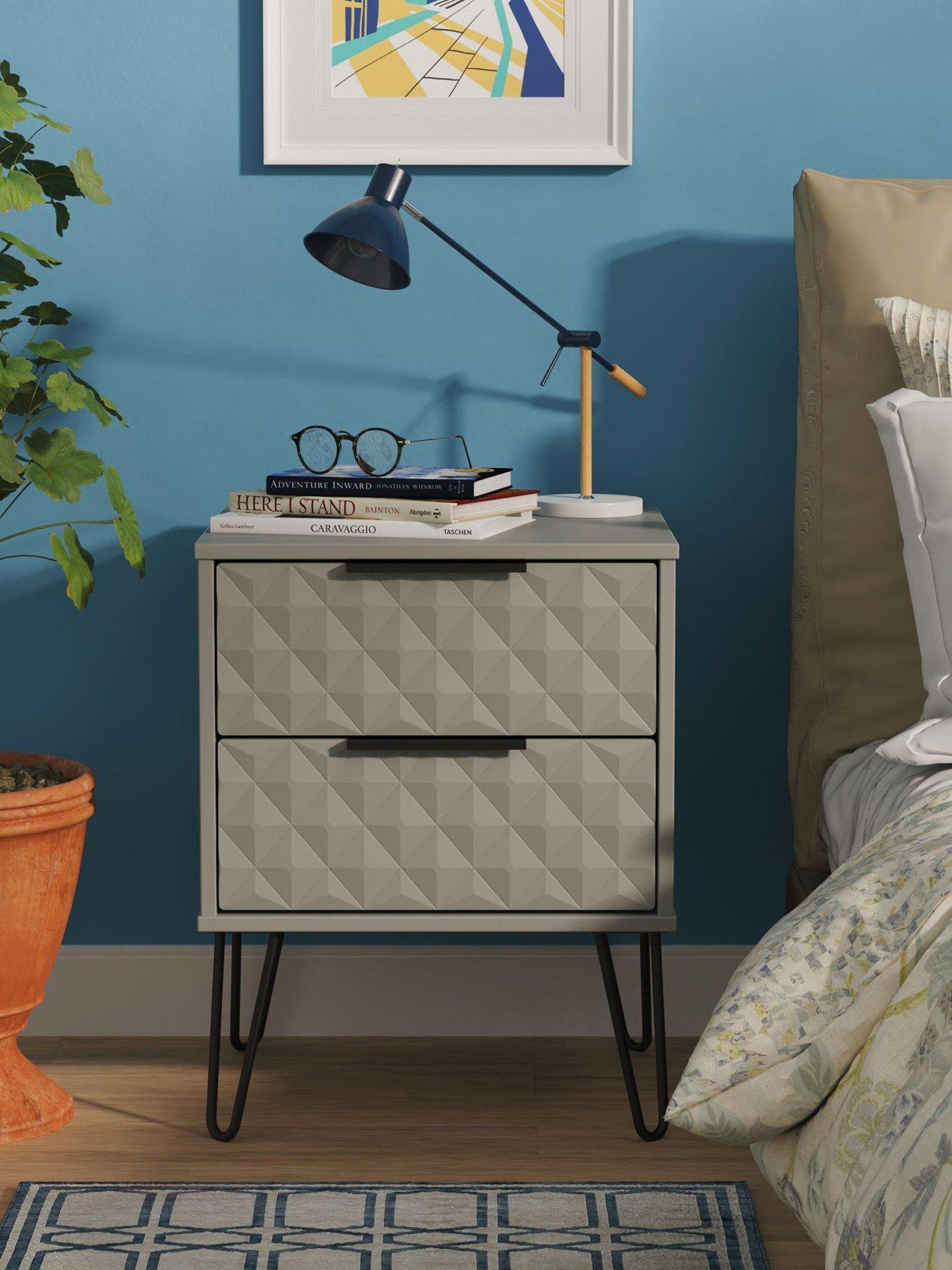 Image 1 of 6 of SWIFT Zayn Ready Assembled&nbsp;2 Drawer Bedside Table