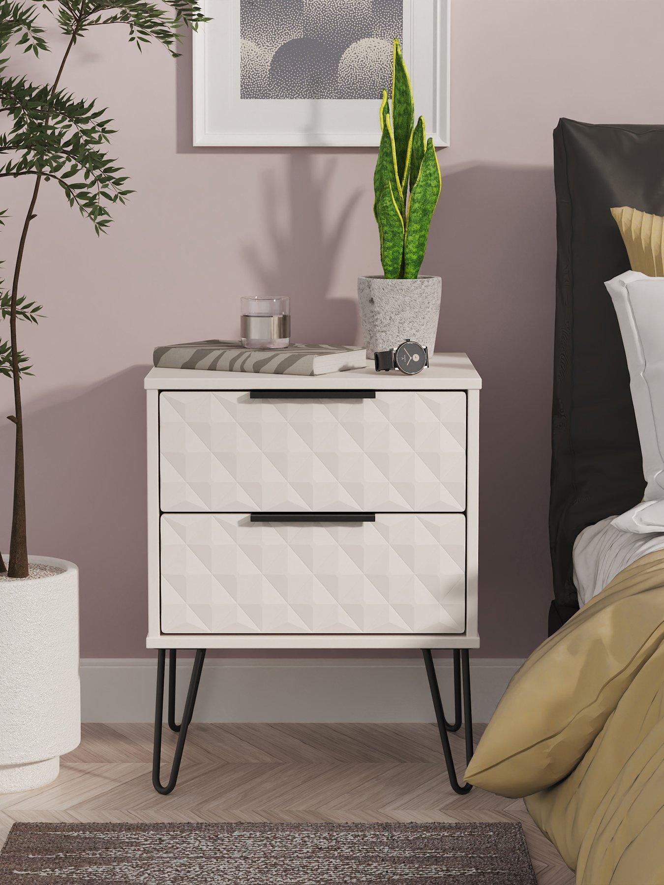 SWIFT Zayn Ready Assembled 2 Drawer Bedside Table