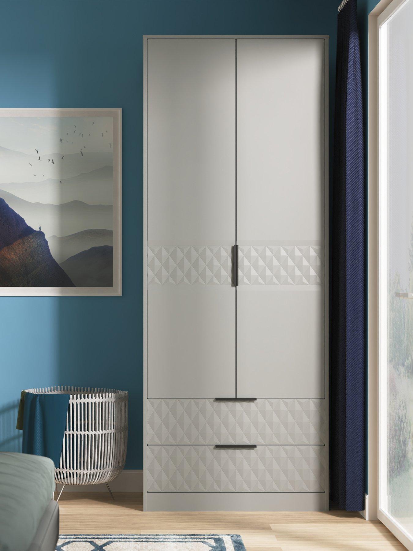 undefined Zayn Ready Assembled Double Wardrobe With 2 Drawers