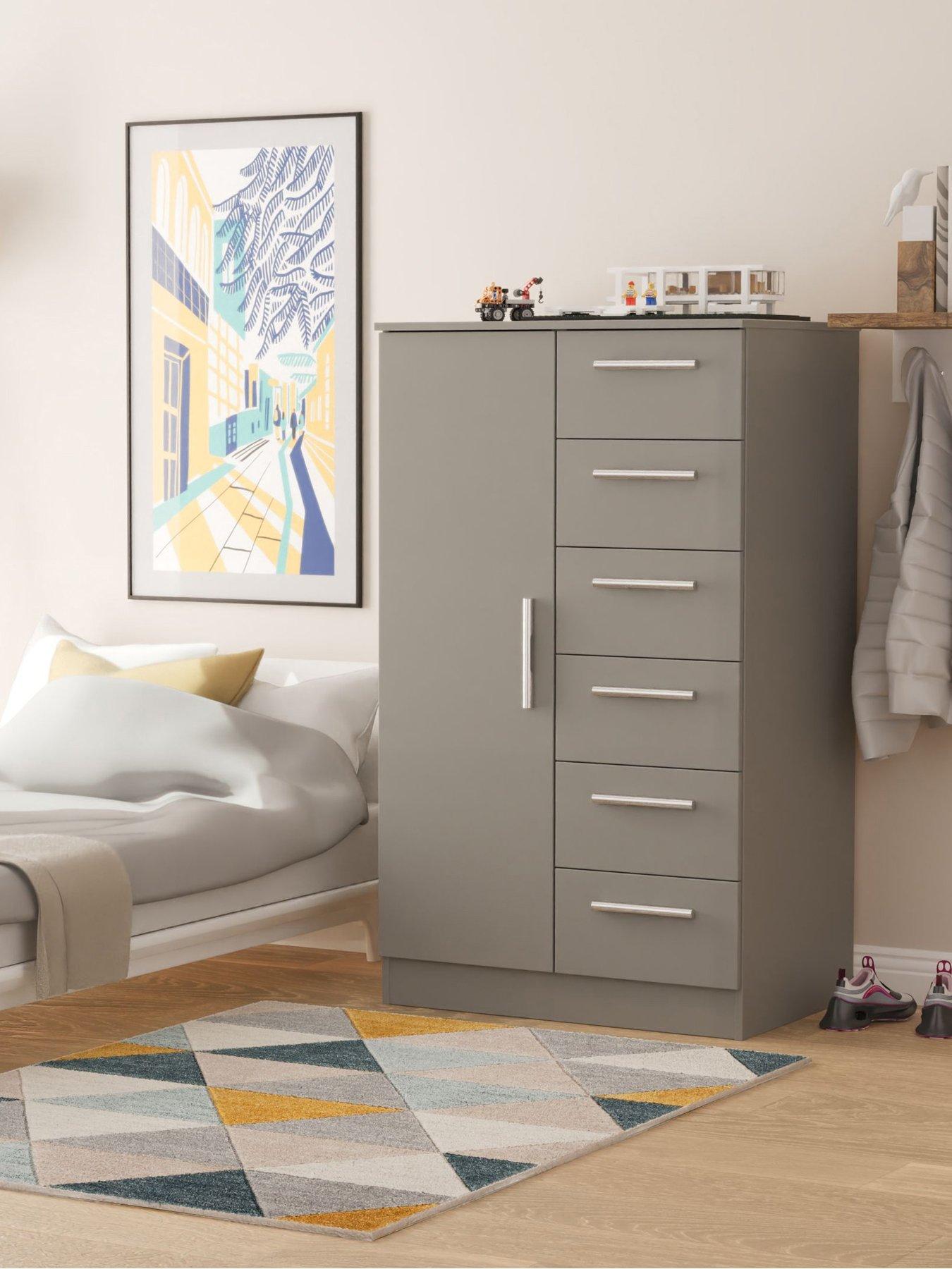 undefined Morgan Ready Assembled Kids 1 Door 5 Drawer Wardrobe