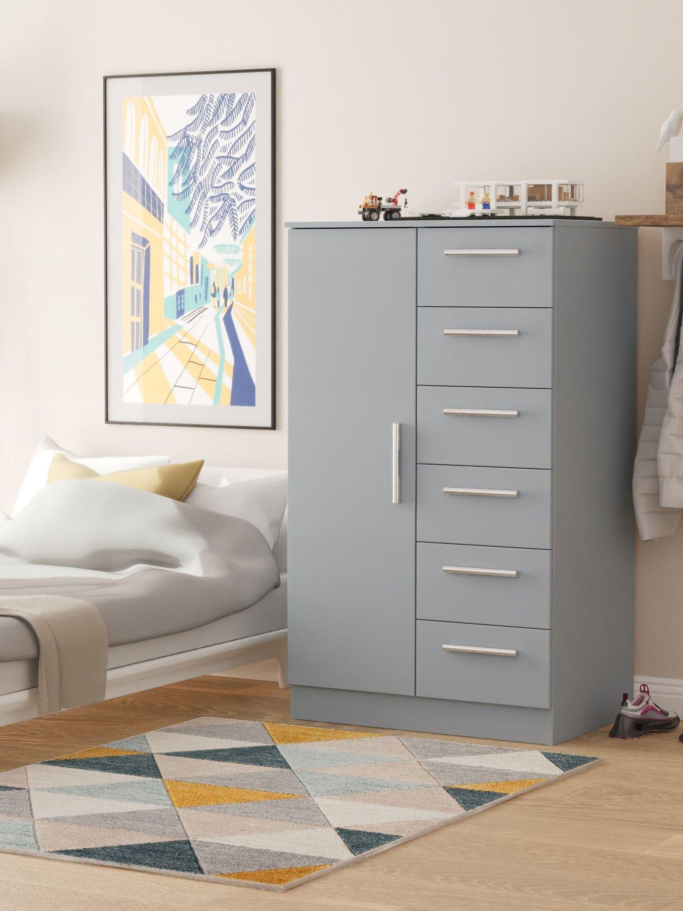 SWIFT Morgan Ready Assembled Kids 1 Door 5 Drawer Wardrobe