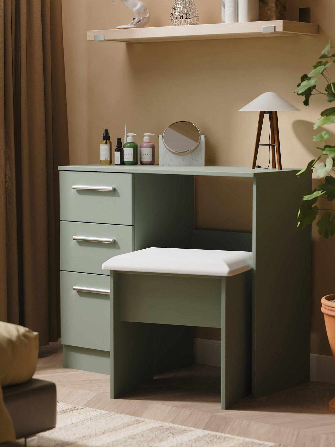SWIFT Morgan Ready Assembled Kids Dressing Table  &  Stool Set