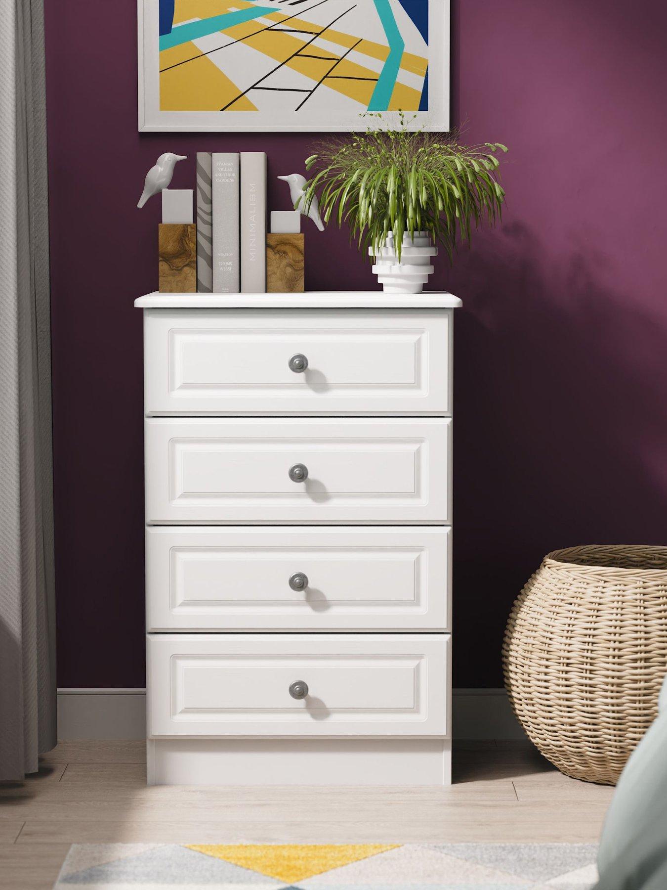 SWIFT Teddy Kids 4 Drawer Ready Assembled Midi Chest