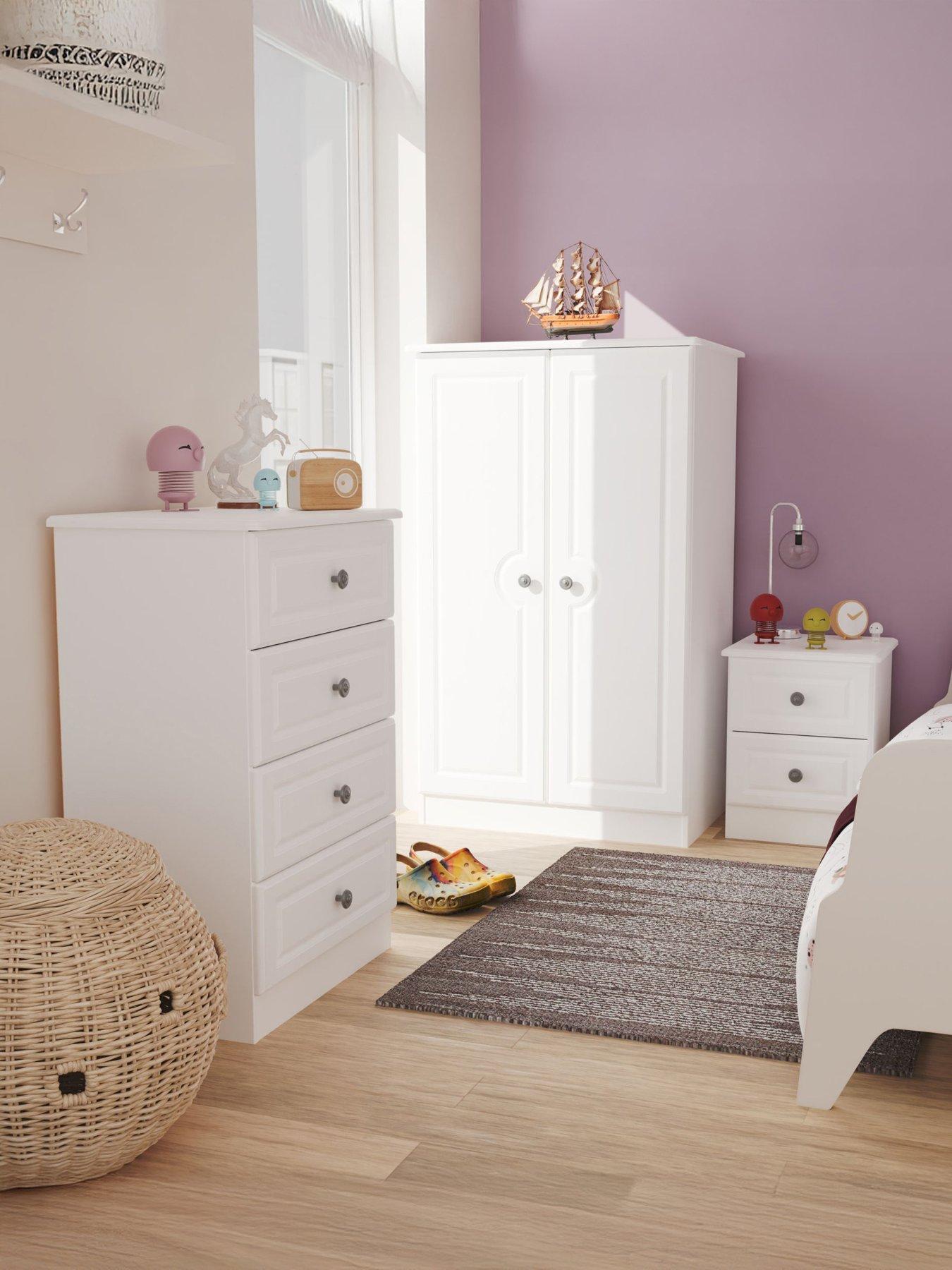 Image 1 of 7 of SWIFT Teddy Kids Ready Assembled&nbsp;Bedroom Package - Wardrobe, Bedside Table &amp; 4 Drawer Chest