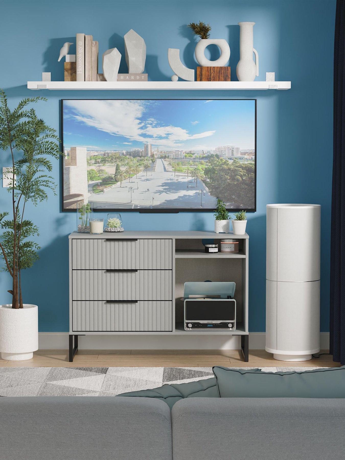 SWIFT Fara Ready Assembled 3 Drawer Tv Unit